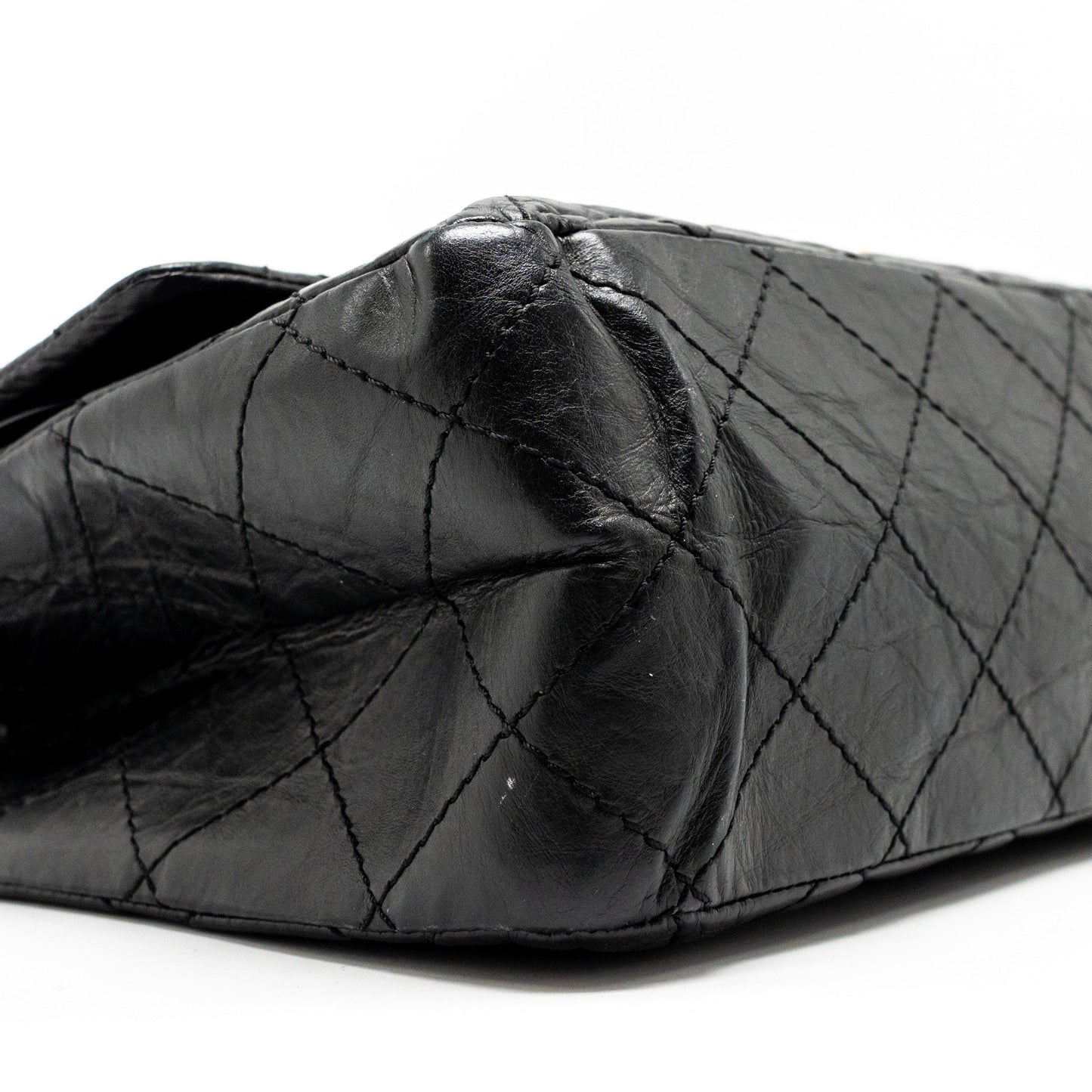 Chanel Large 2.55 226 Reissue Double Flap Bag Aged Calfskin Black
