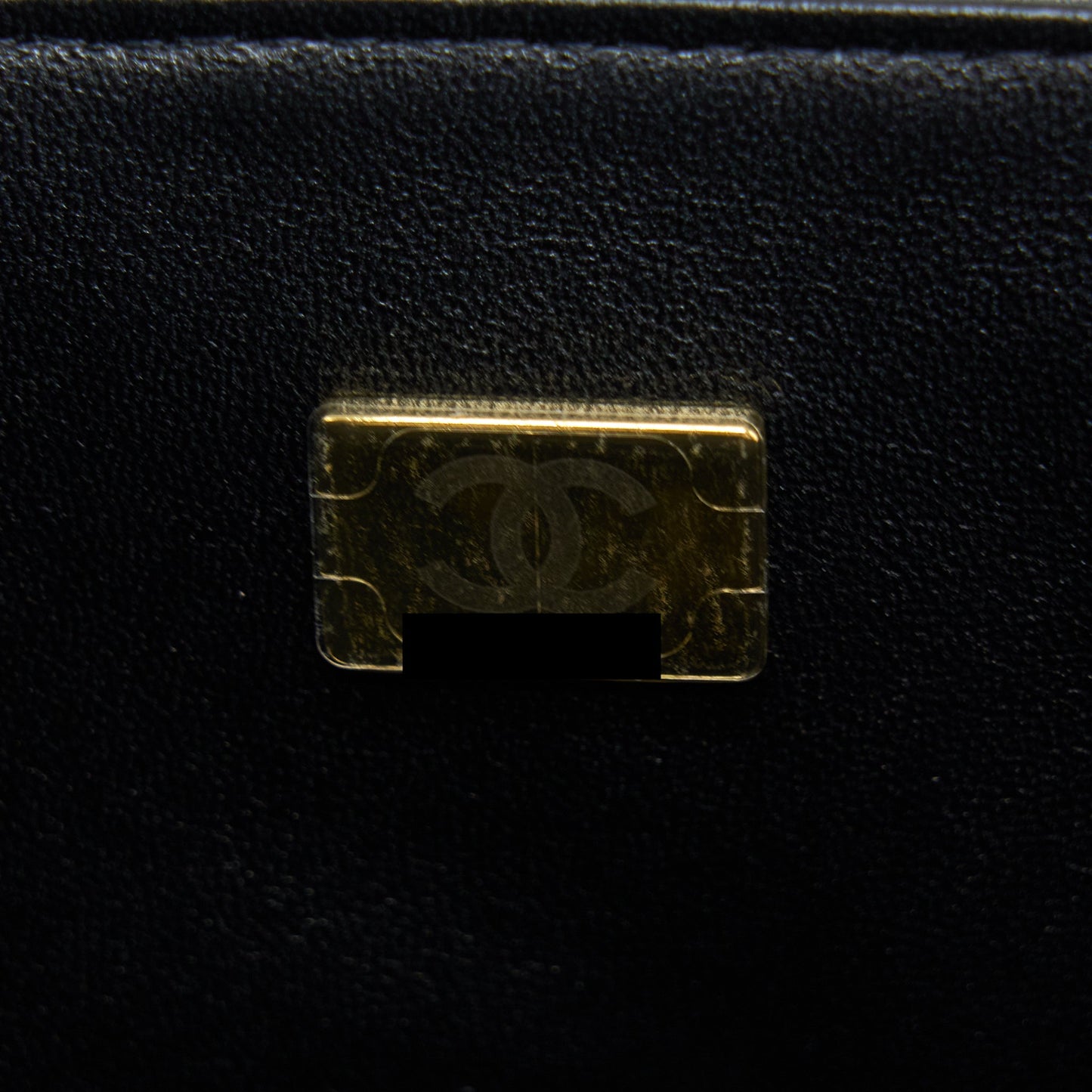 Chanel 22A Top Handle Mini Rectangular Flap Bag Lambskin Black  (Microchip)