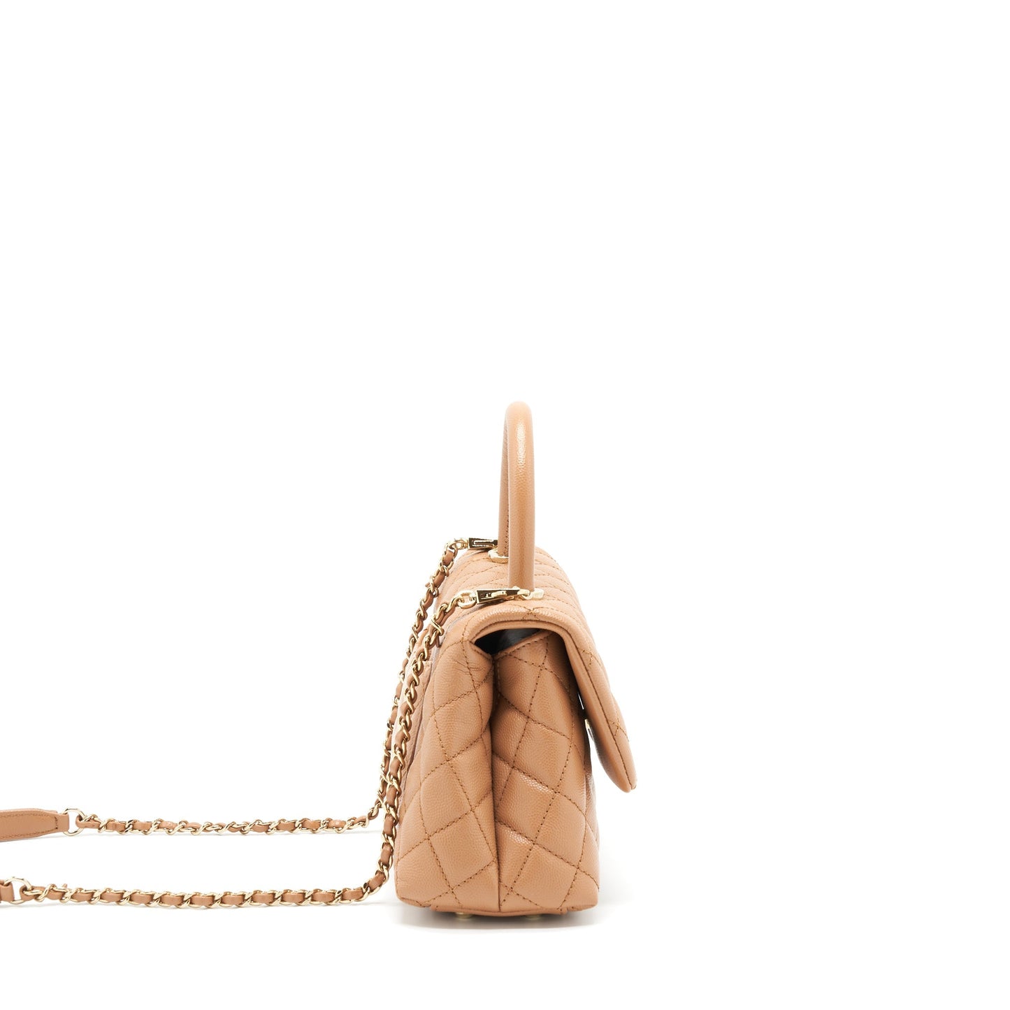 Chanel 21P Small Coco Handle Caviar NB356 Caramel L