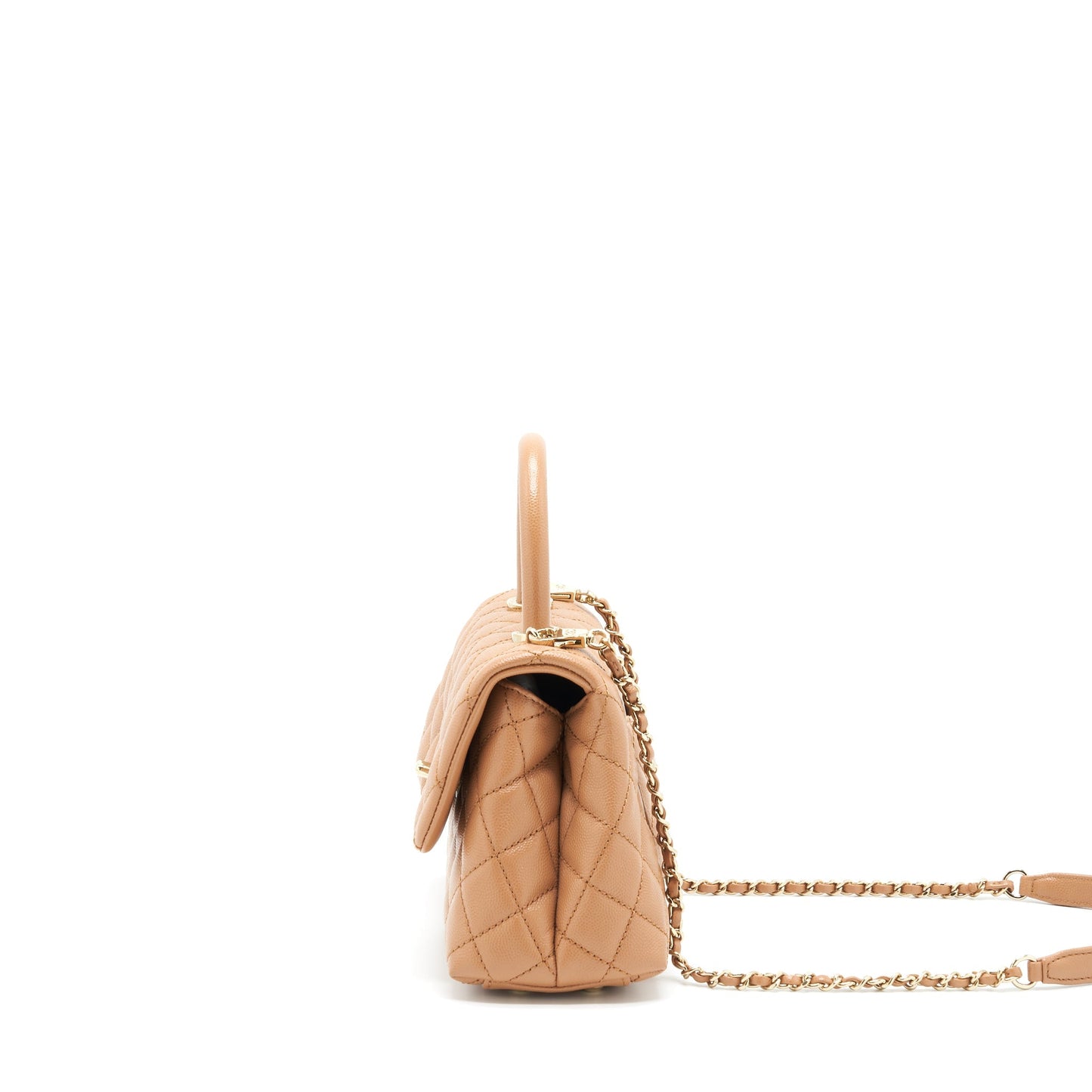Chanel 21P Small Coco Handle Caviar NB356 Caramel L