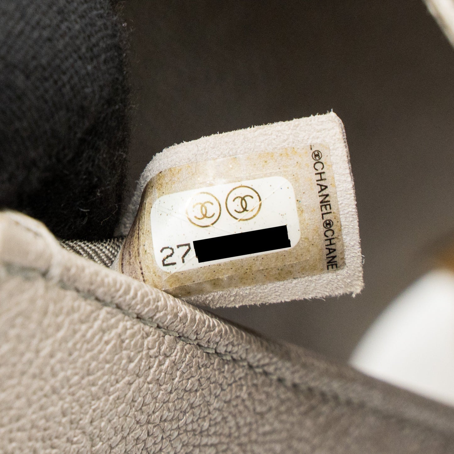Chanel Small Boy Bag Caviar Light Grey