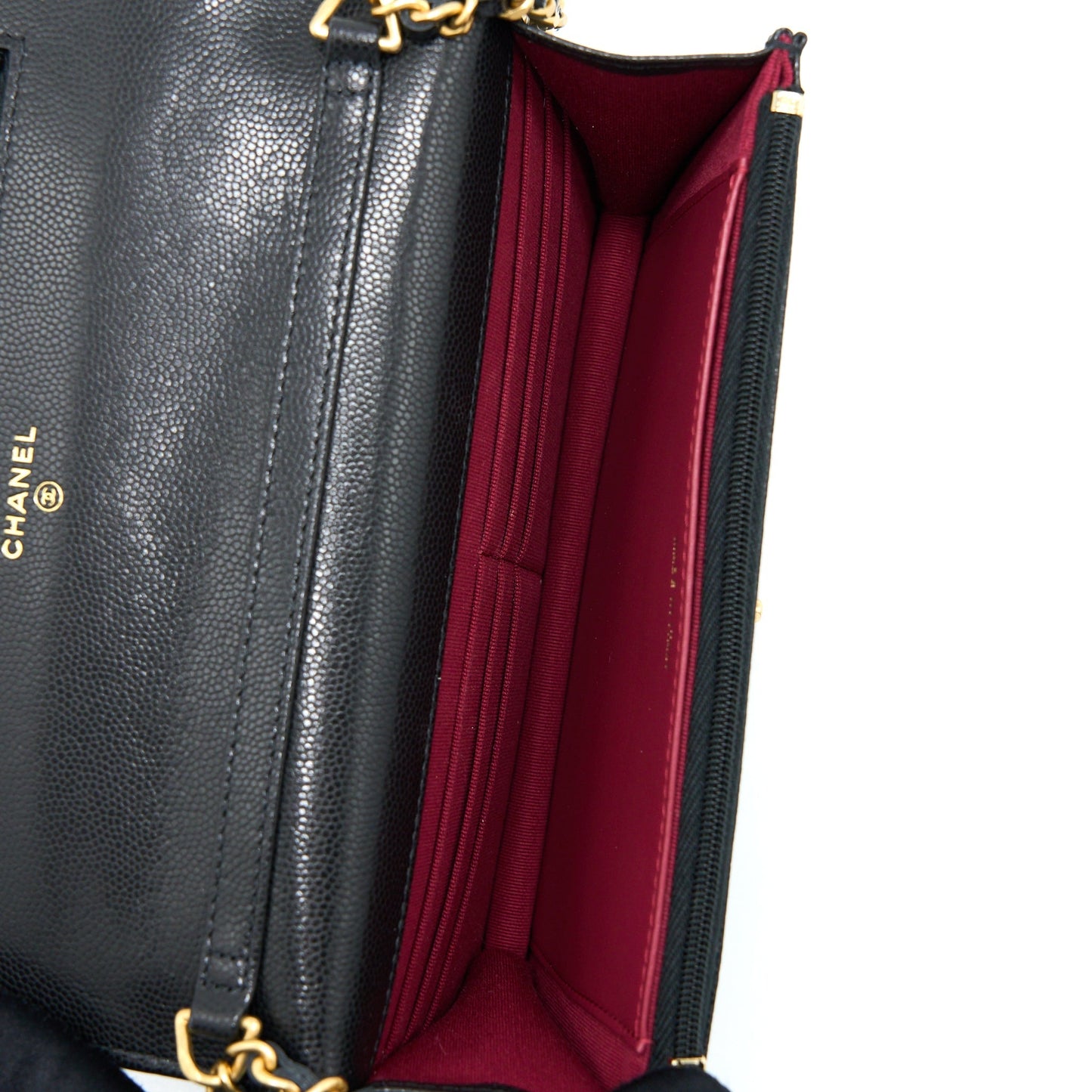 Chanel 22A Twist your button Wallet On Chain Caviar Black  (Microchip)
