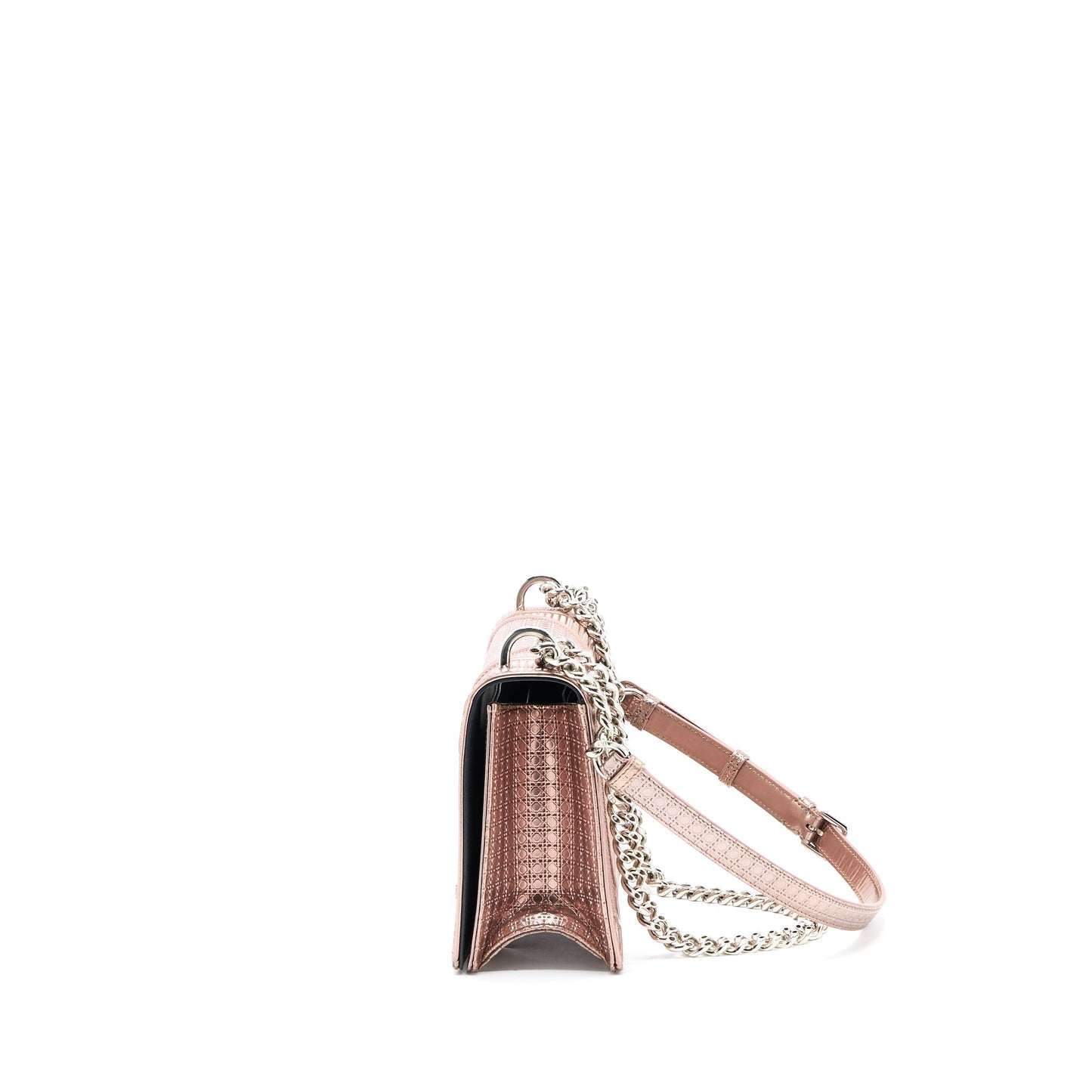 Dior Medium Diorama Cannage Calfskin Metallic Pink