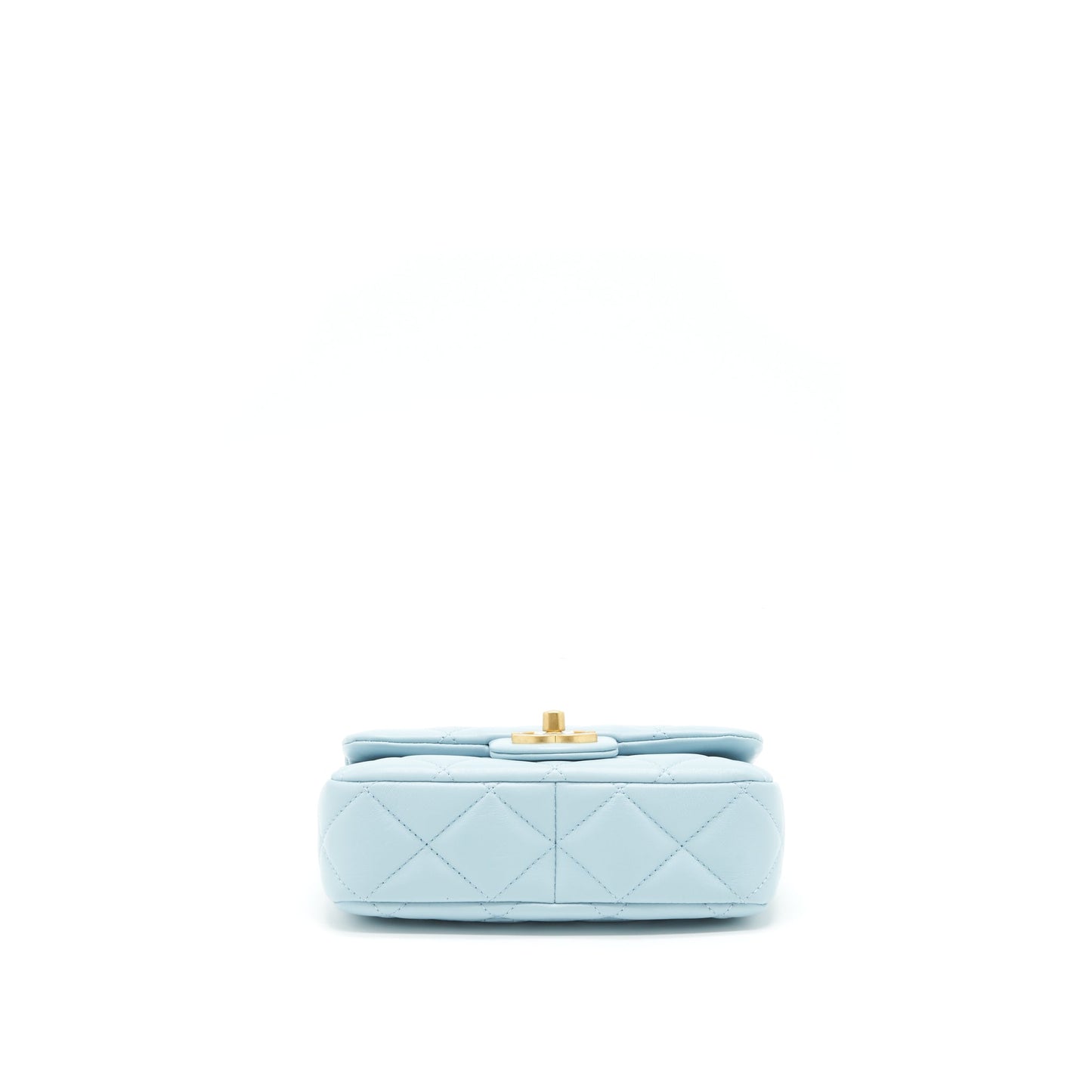 Chanel 22P Seasonal Mini Square Flap Bag Lambskin Light Blue