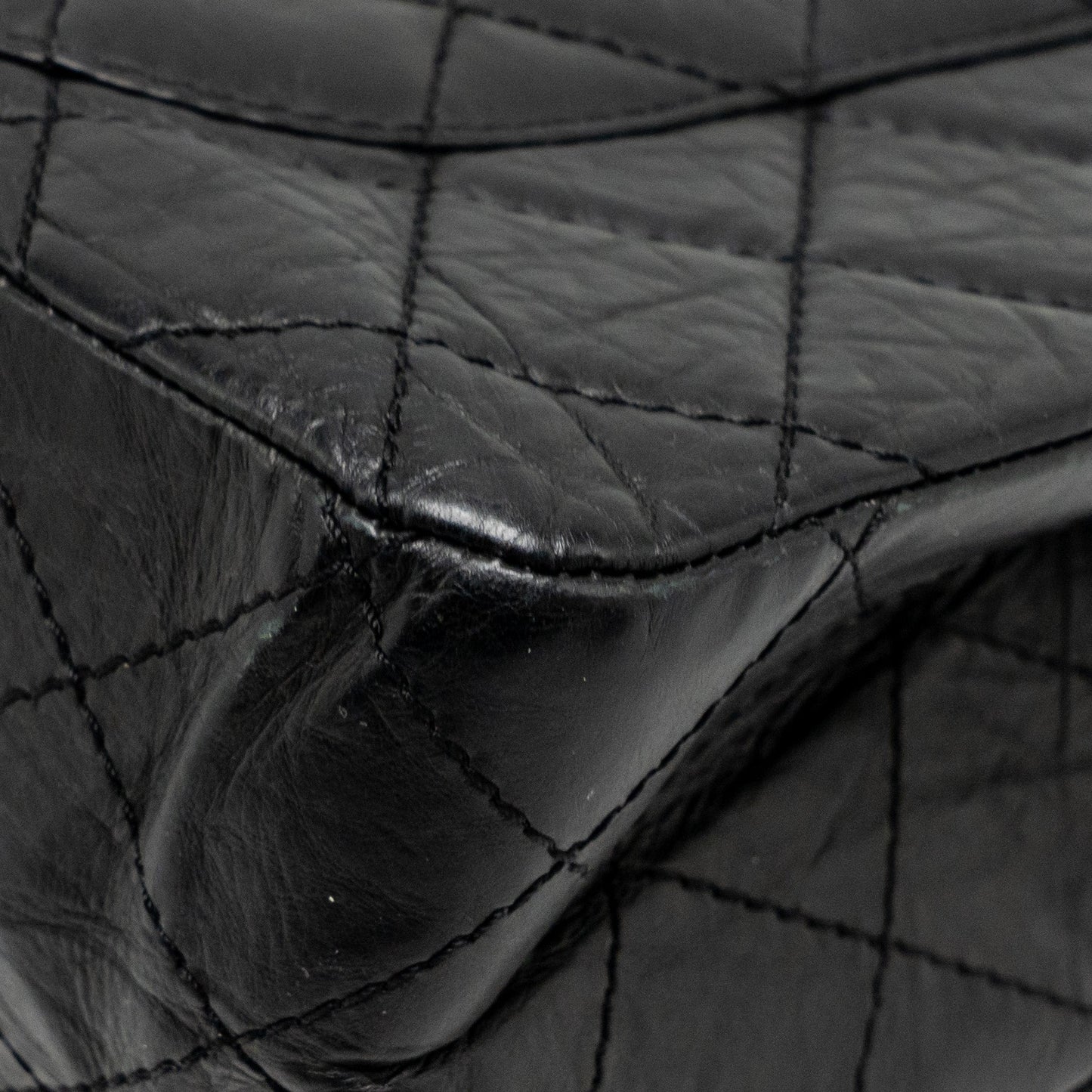 Chanel Large 2.55 226 Reissue Double Flap Bag Aged Calfskin Black