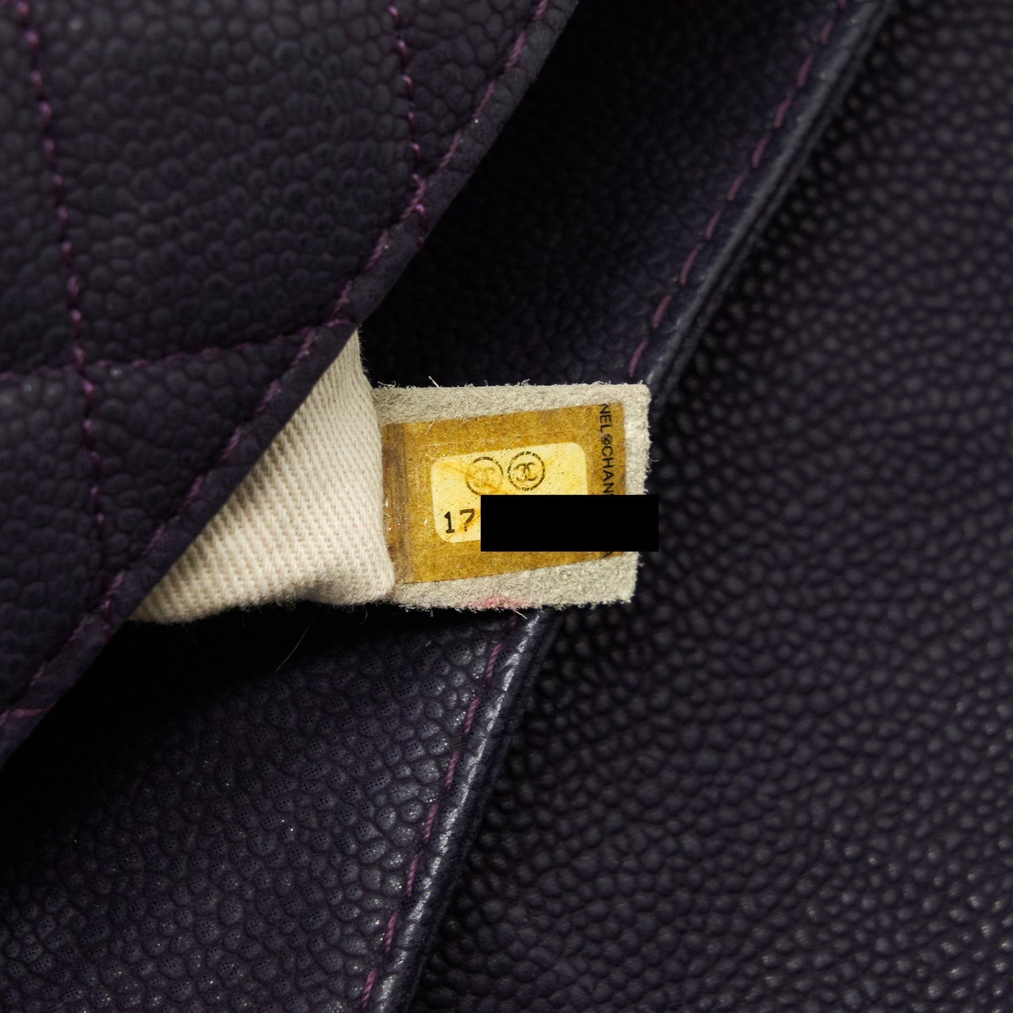 Chanel Flap Tote Bag With Chain Grained Calfskin Dark Purple