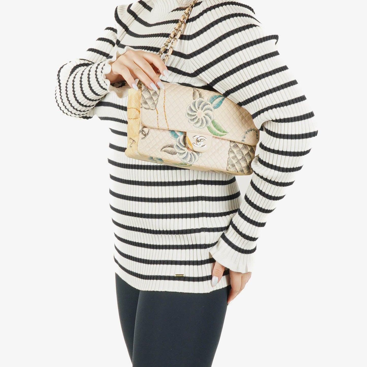 Chanel Printed Canvas  CC Chain Flap Bag