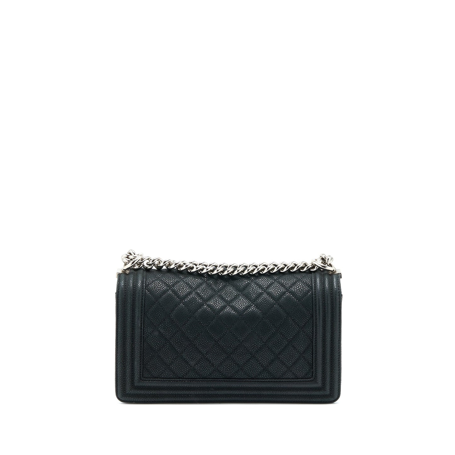 Chanel Medium Boy Bag Grained Calfskin Black