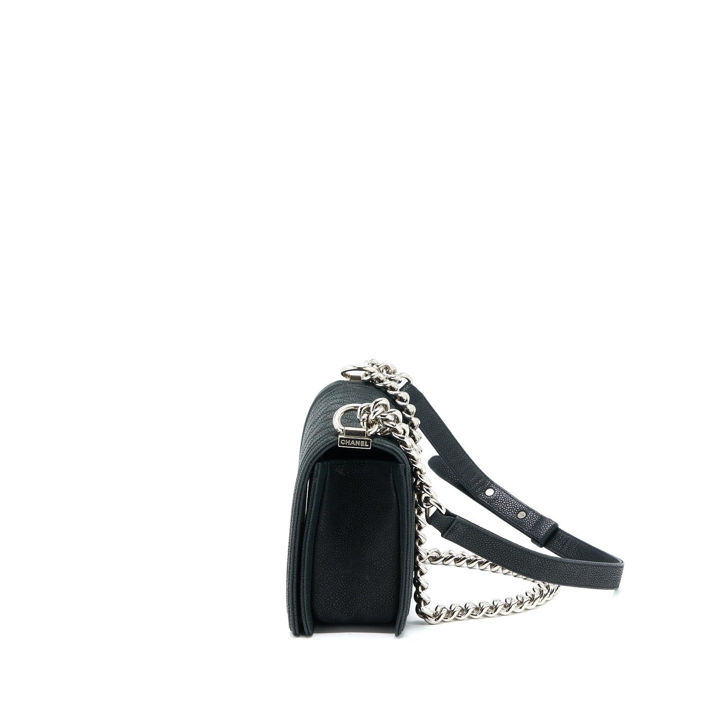 Chanel Medium Boy Bag Grained Calfskin Black
