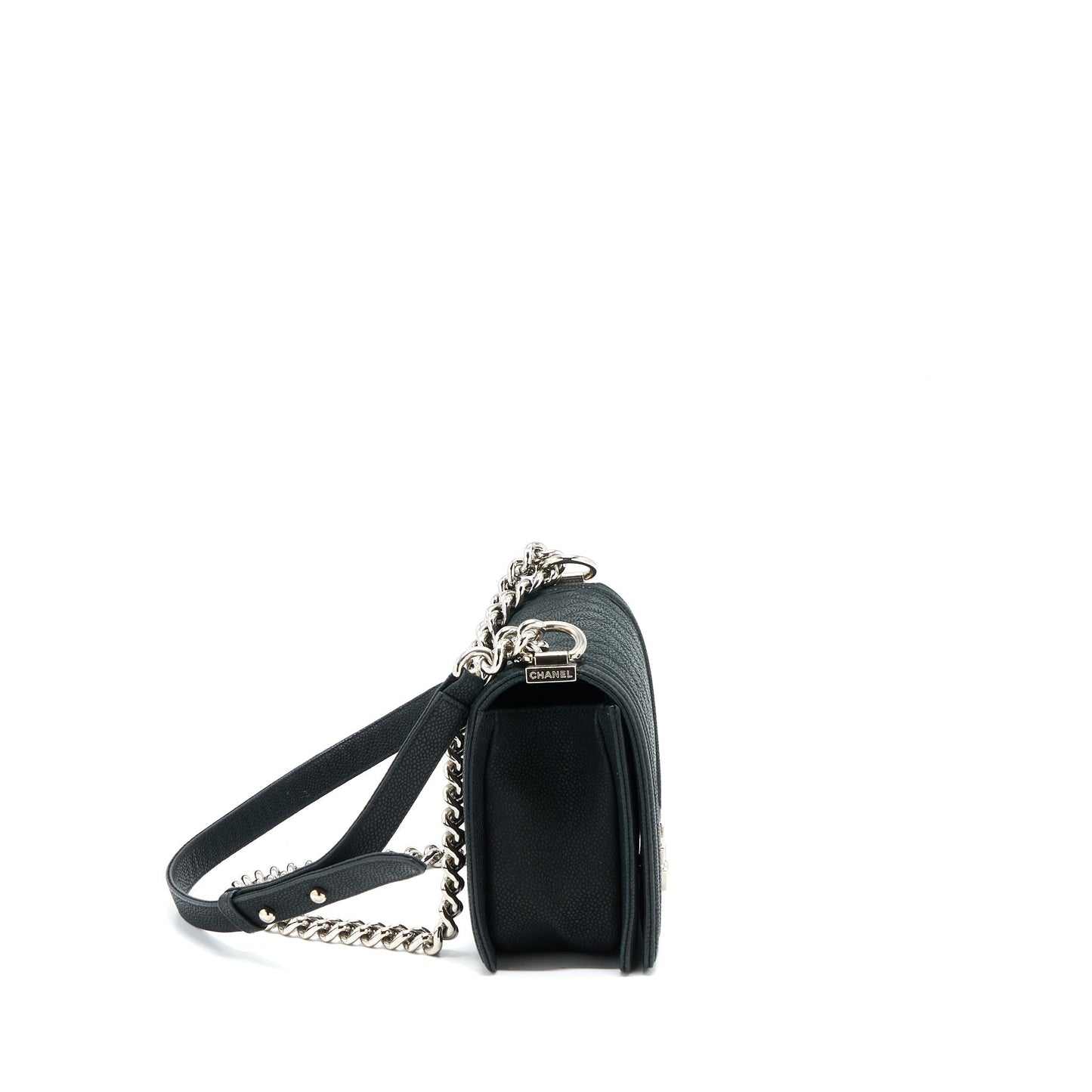 Chanel Medium Boy Bag Grained Calfskin Black