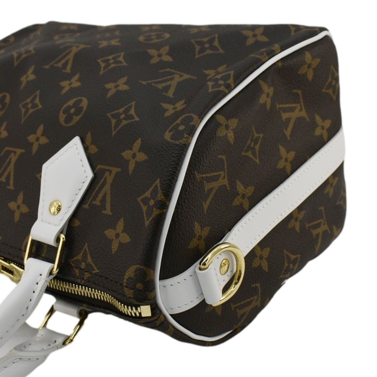 LOUIS VUITTON   25 Bandouliere LV Match Monogram Canvas Satchel Bag White
