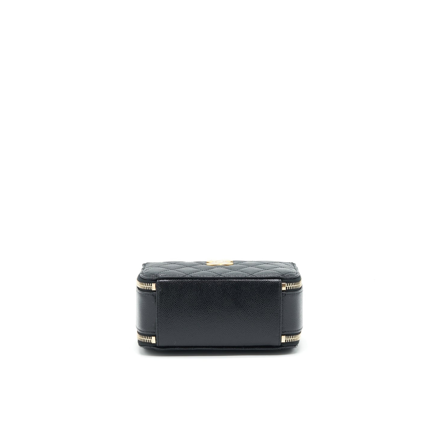 Chanel 22S Letter Top Handle Small Vanity Case Caviar Black Brushed