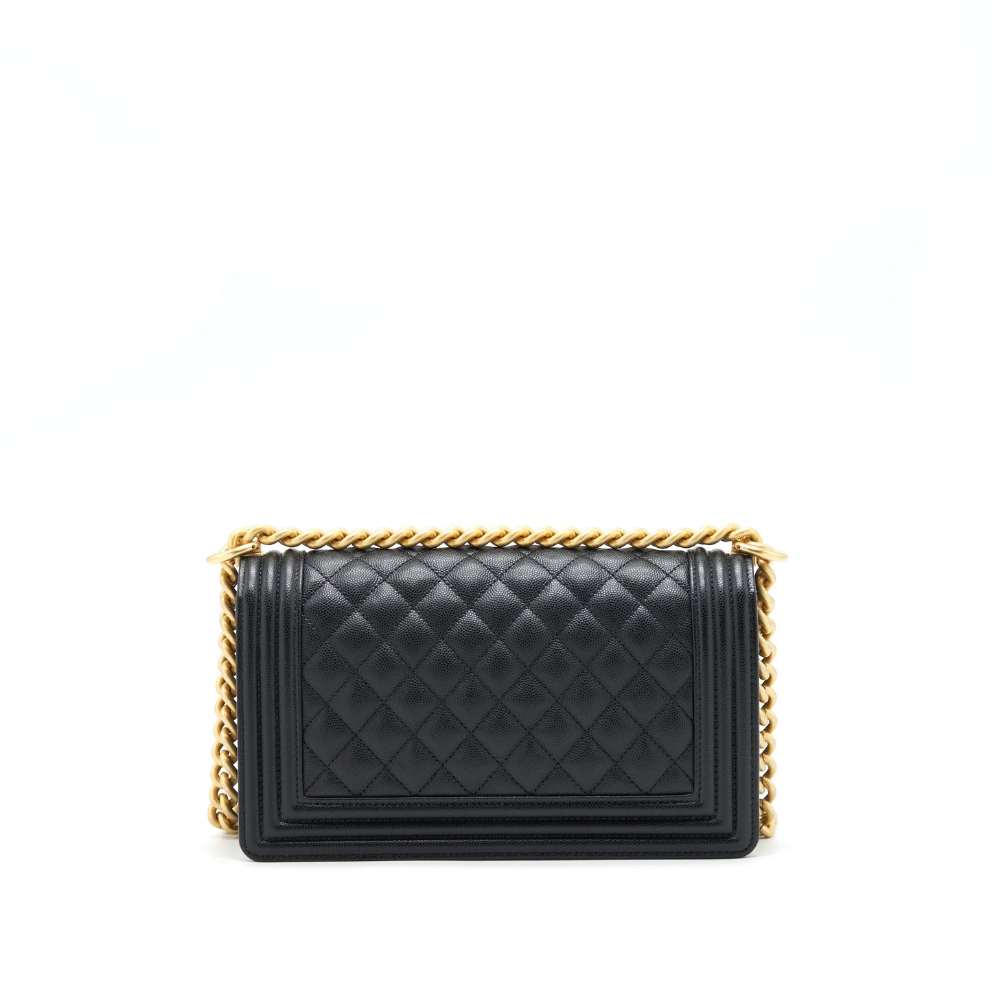 Chanel Medium Boy Bag Caviar Black With Brushed