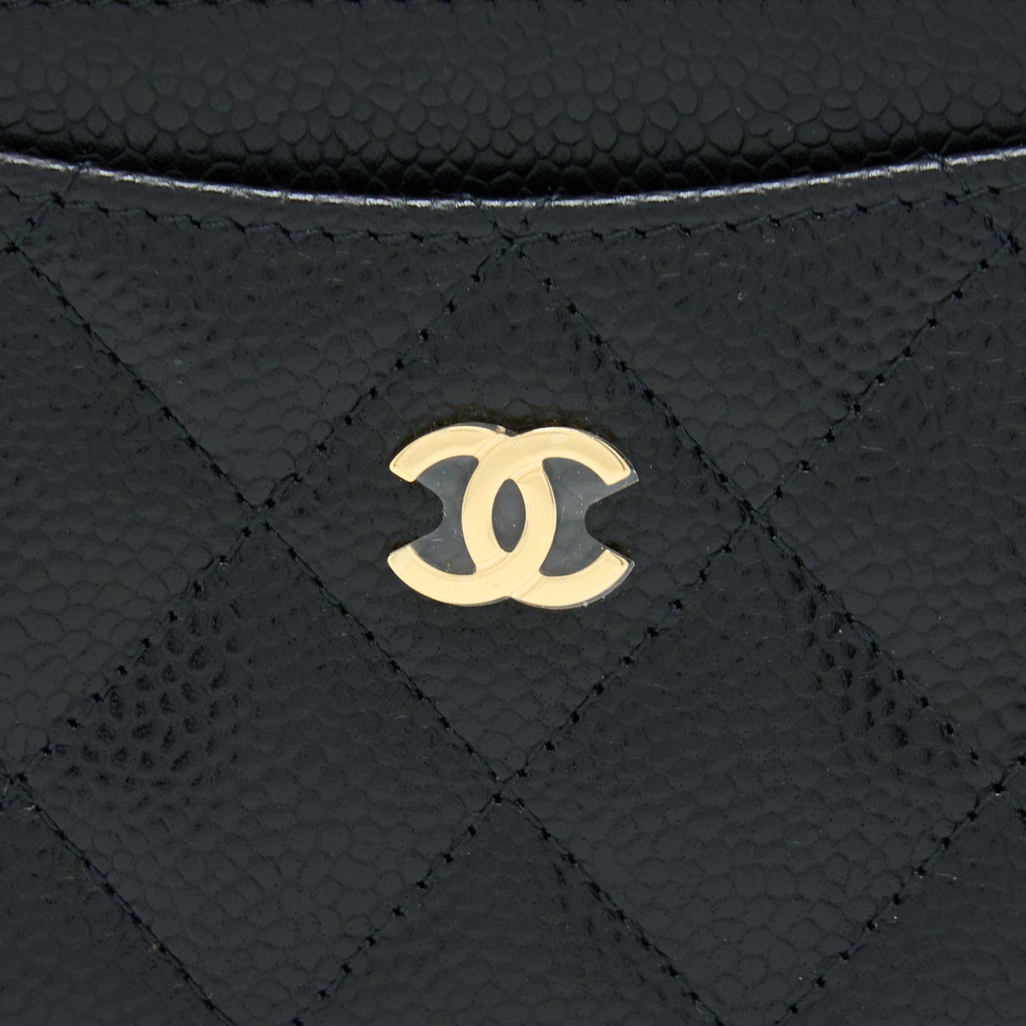 Chanel Class Quilted Card Holder Caviar Black