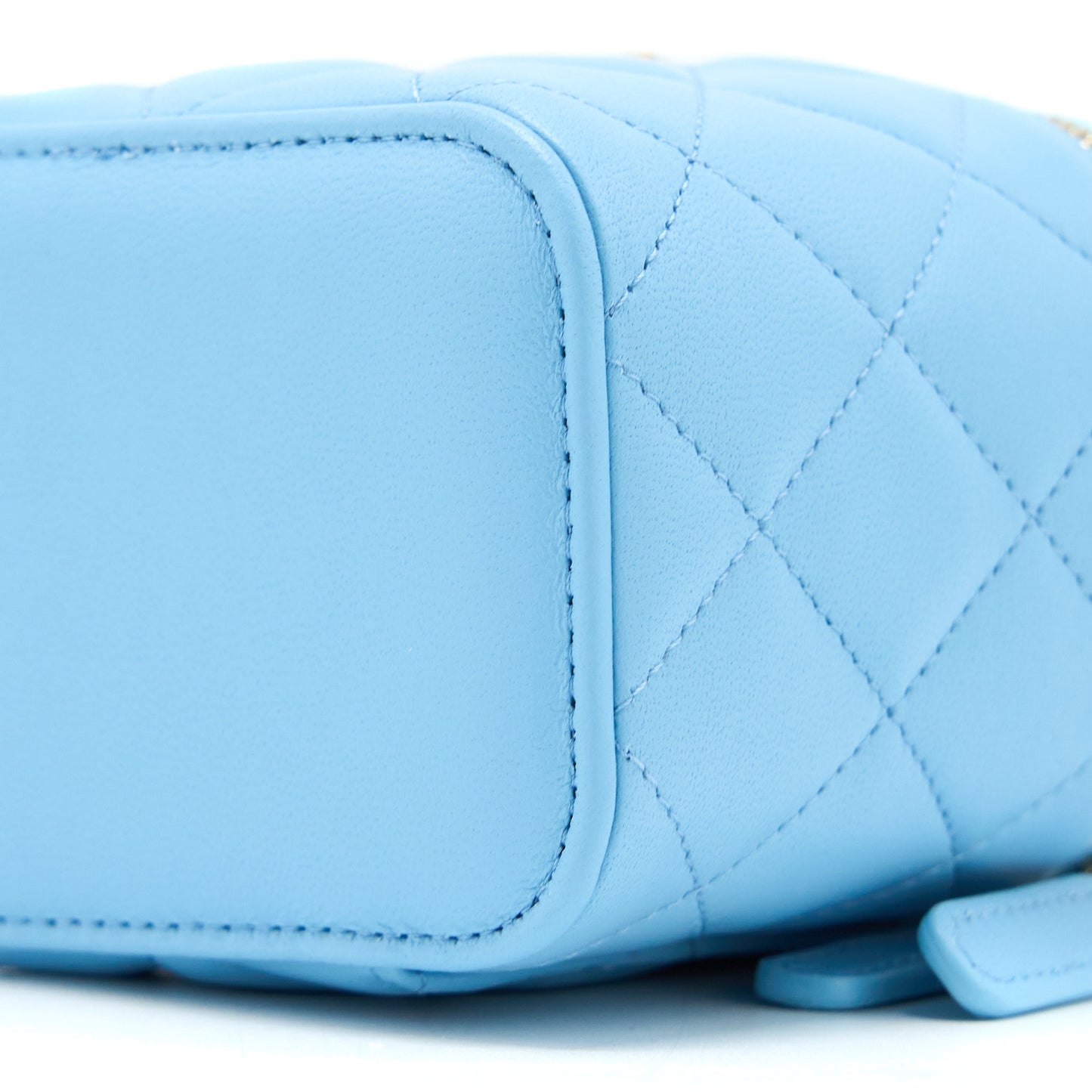 Chanel 22s Pearl Crush Mini Vanity Case Lambskin Light Blue Brushed