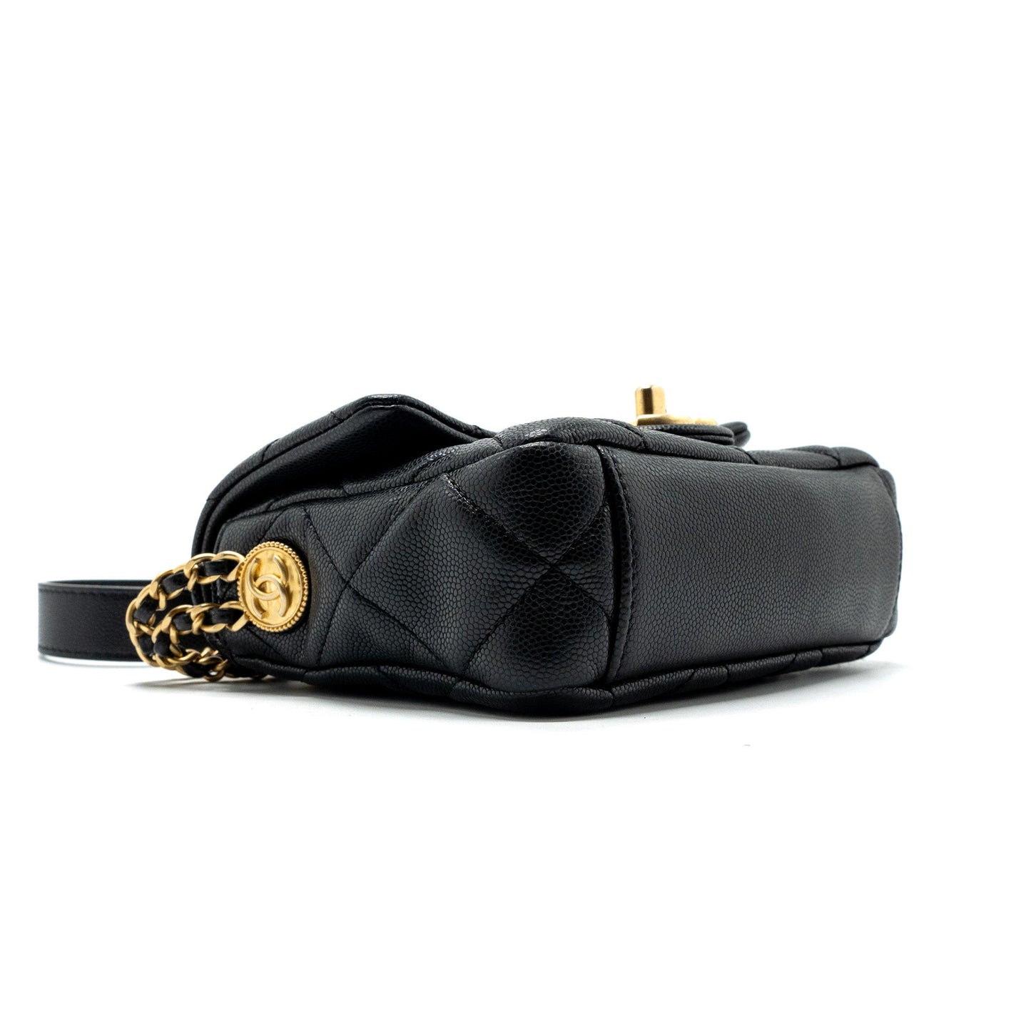 Chanel Mini Twist Your Button Flap Bag Caviar Black (Microchip)