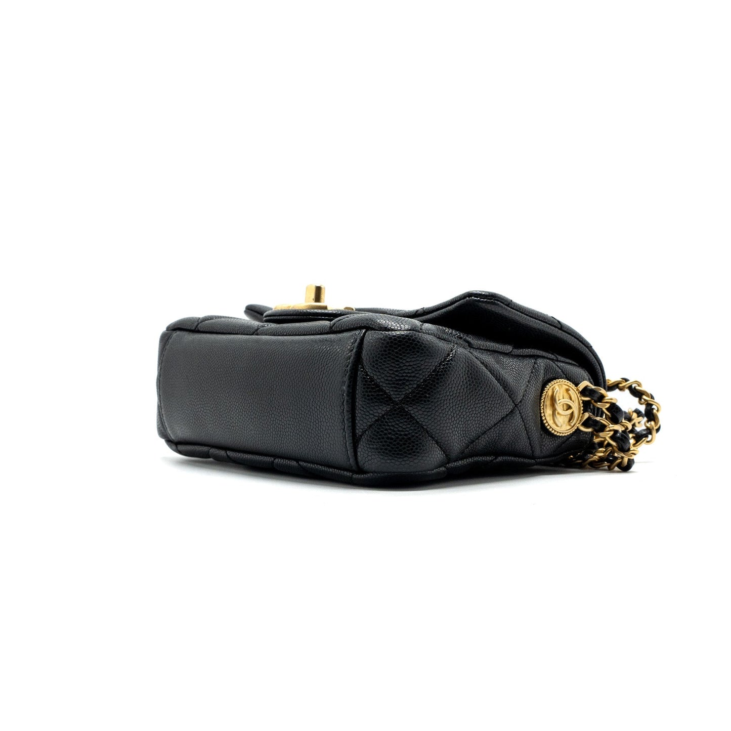 Chanel Mini Twist Your Button Flap Bag Caviar Black (Microchip)
