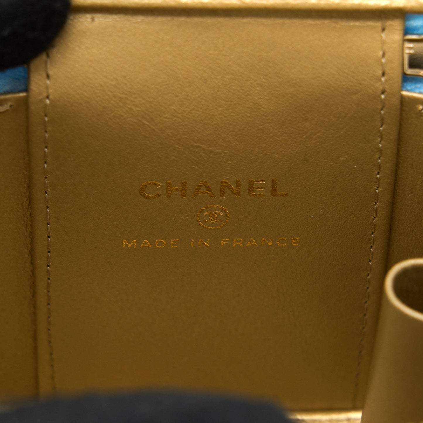 Chanel 22s Pearl Crush Mini Vanity Case Lambskin Light Blue Brushed