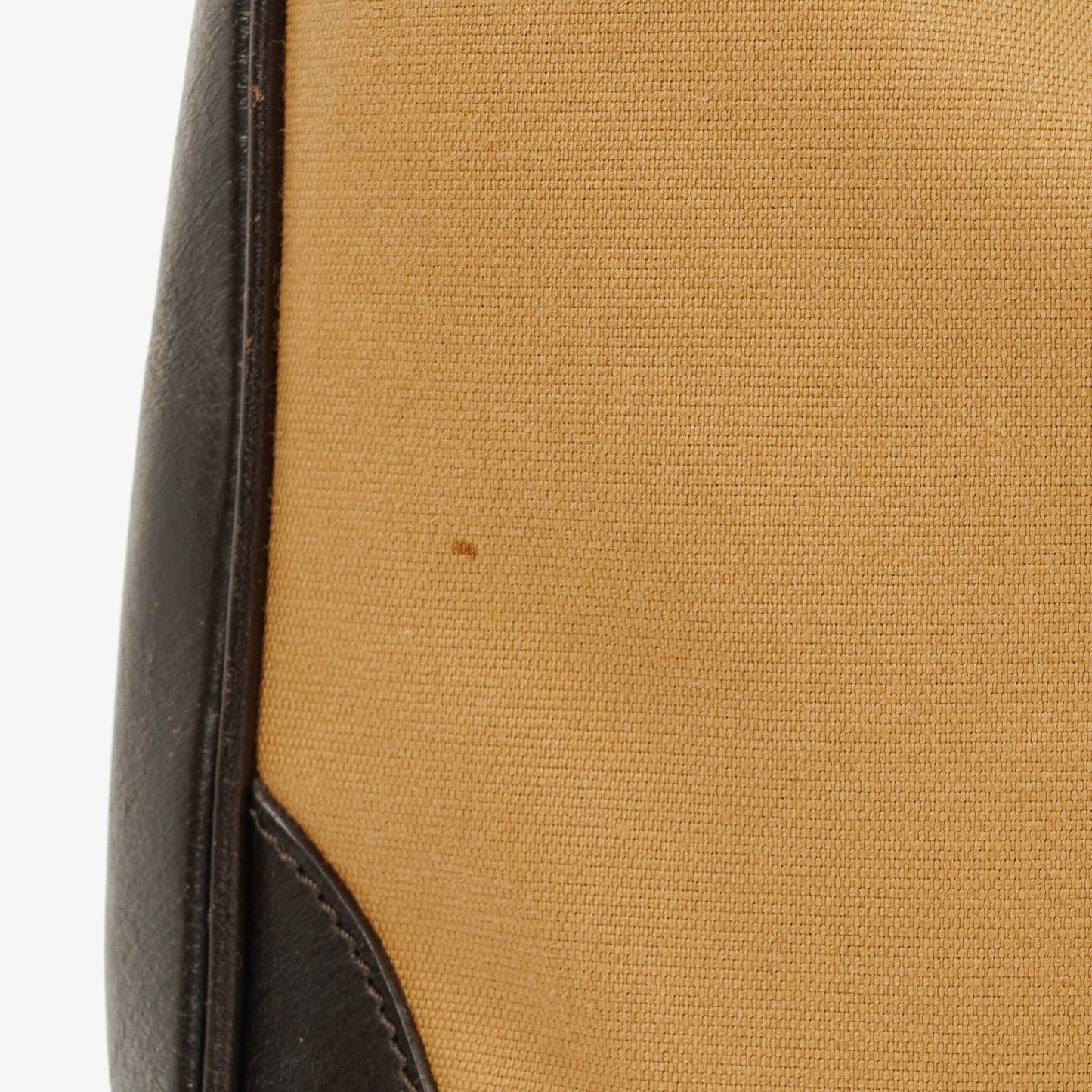 Gucci Bamboo Top Handle Beige Canvas Brown Lerahter Hobo Bag
