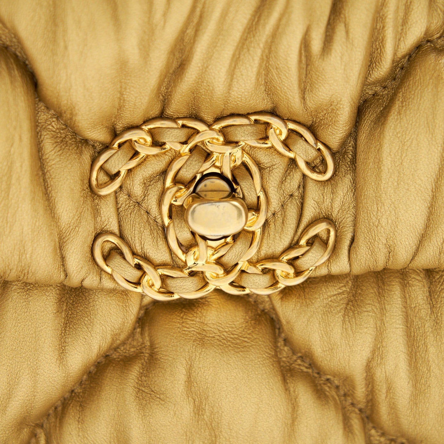 Chanel Small 19 Bag Limited Edition Lambskin Gold With Gold/Silver Hardware