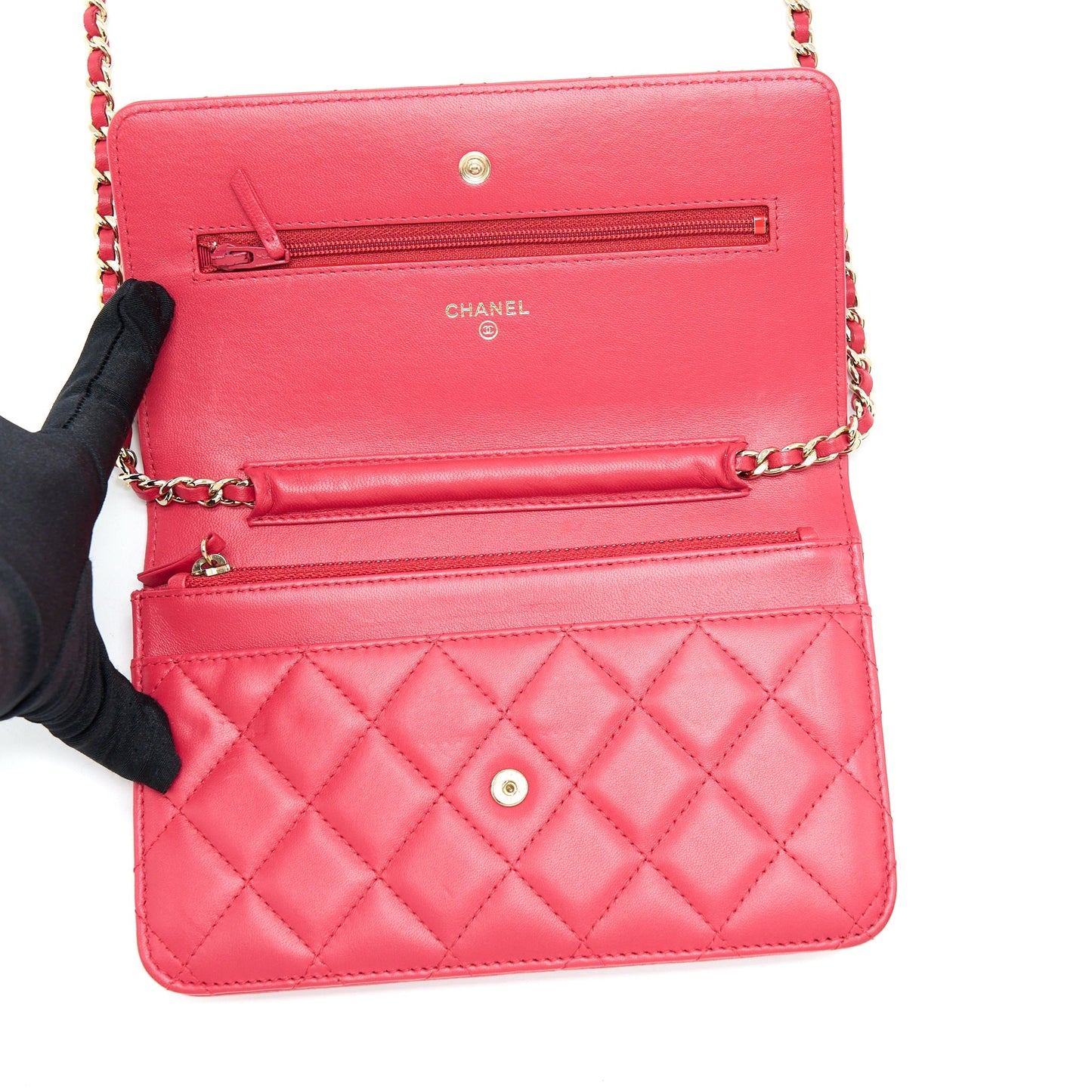 Chanel Classic Wallet On Chain Lambskin Red