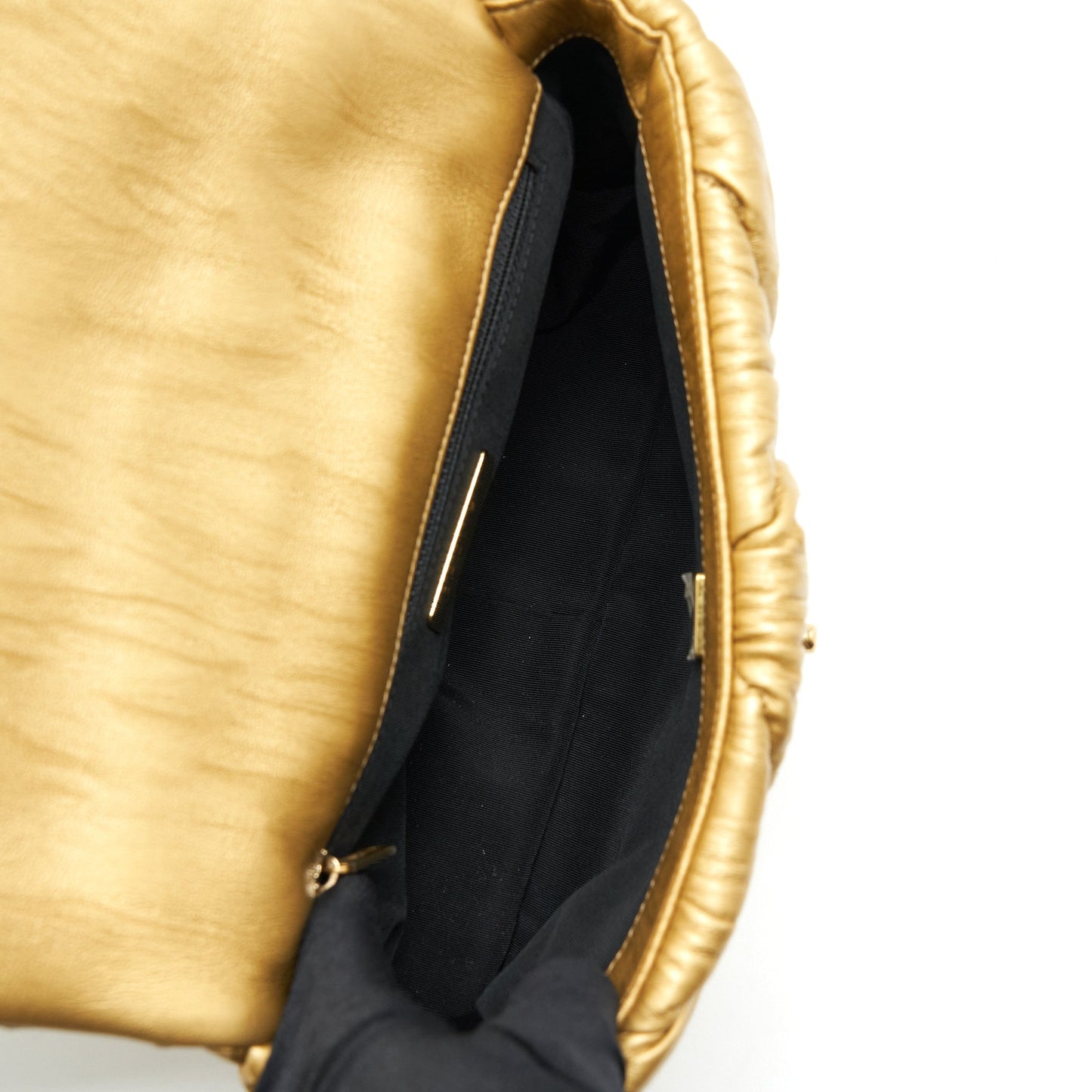 Chanel Small 19 Bag Limited Edition Lambskin Gold With Gold/Silver Hardware