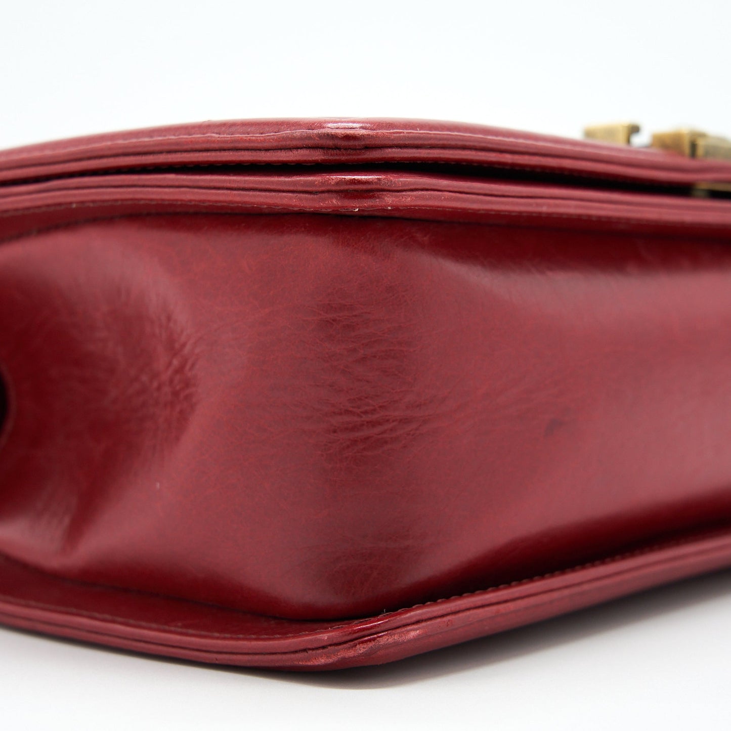 Chanel Medium Boy Bag Aged Calfskin Red With Ruthenium