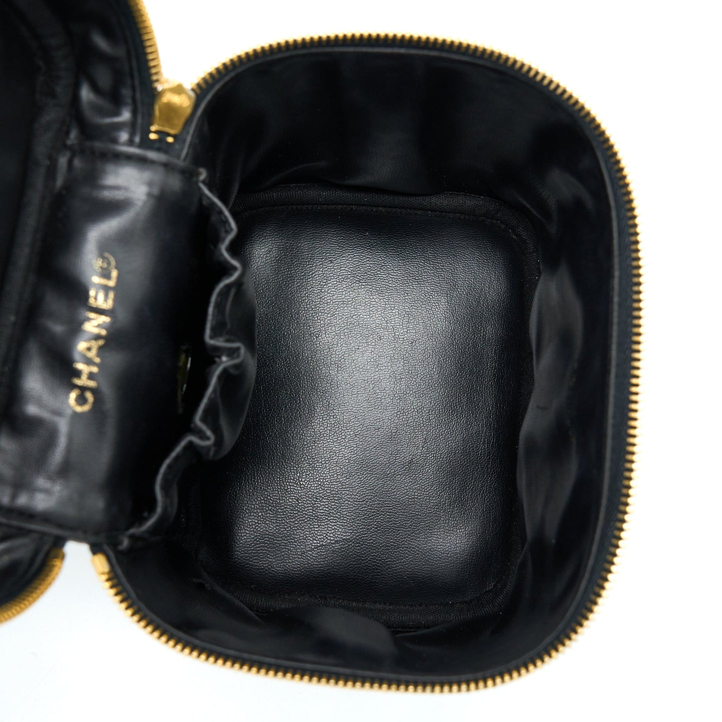 Chanel  Vertical CC Logo Cosmetic Vanity Caviar Black
