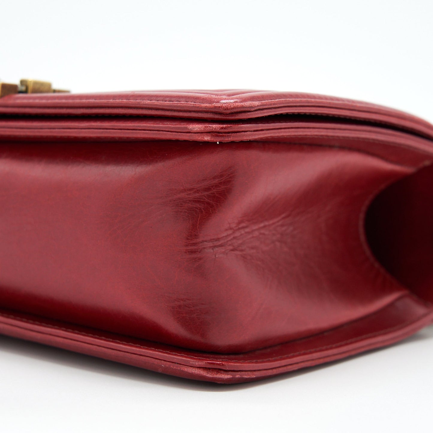 Chanel Medium Boy Bag Aged Calfskin Red With Ruthenium