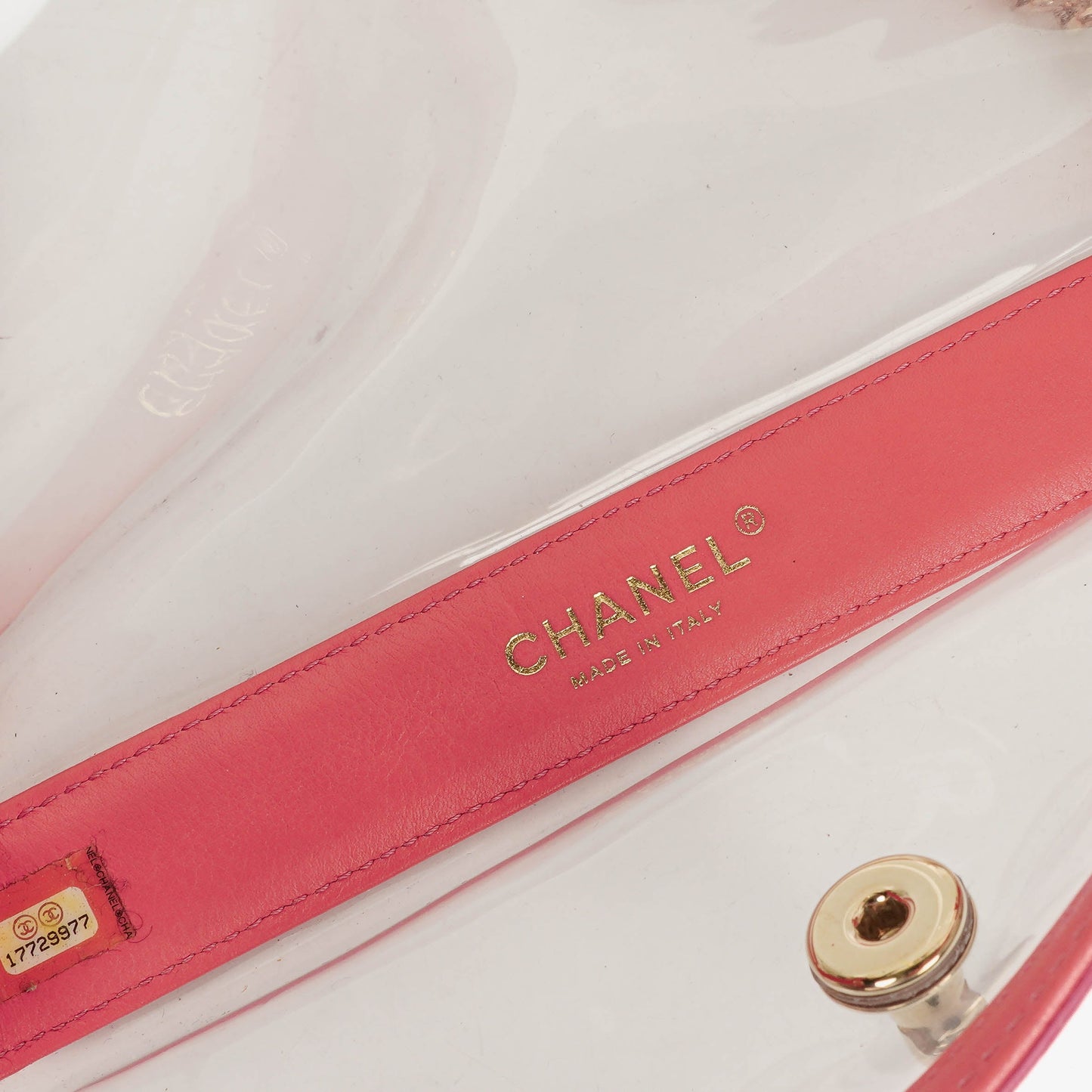 Chanel Small CC Chain Pink Vinyl And Transparent Shoulder Bag
