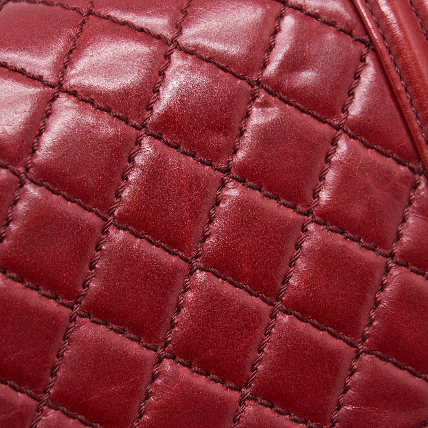 Chanel Medium Boy Bag Aged Calfskin Red With Ruthenium
