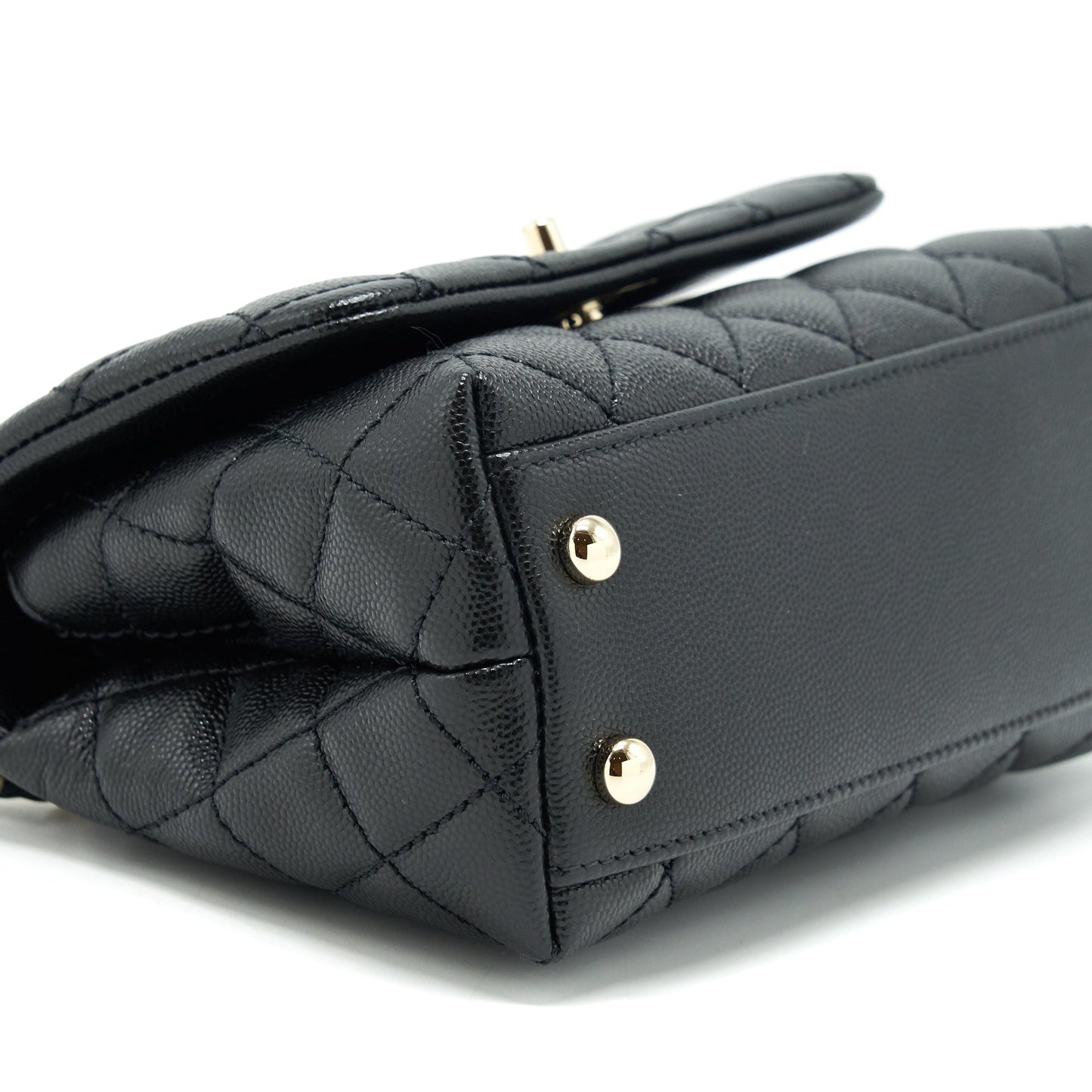 Chanel mini coco handle 20cm Caviar black with L