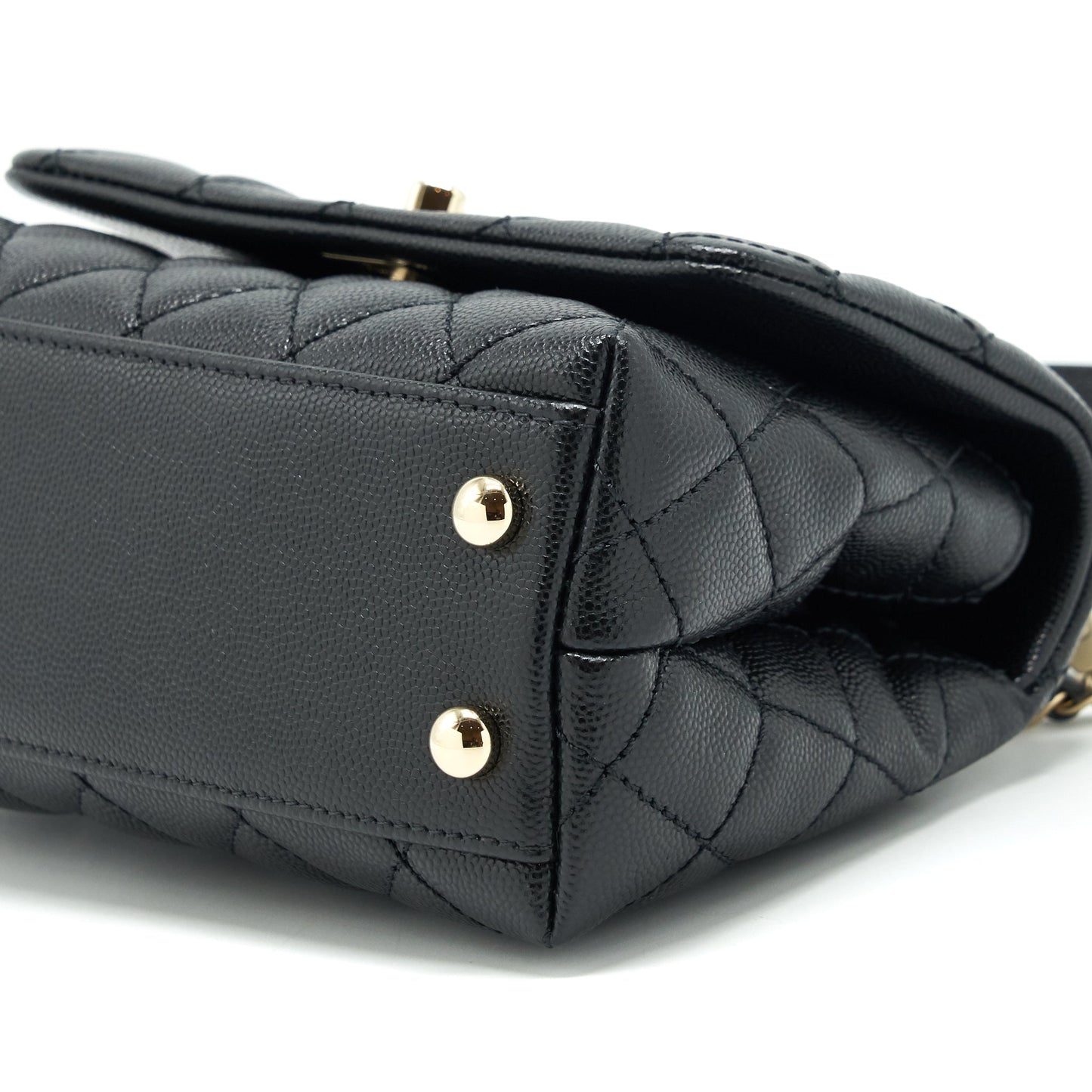 Chanel mini coco handle 20cm Caviar black with L