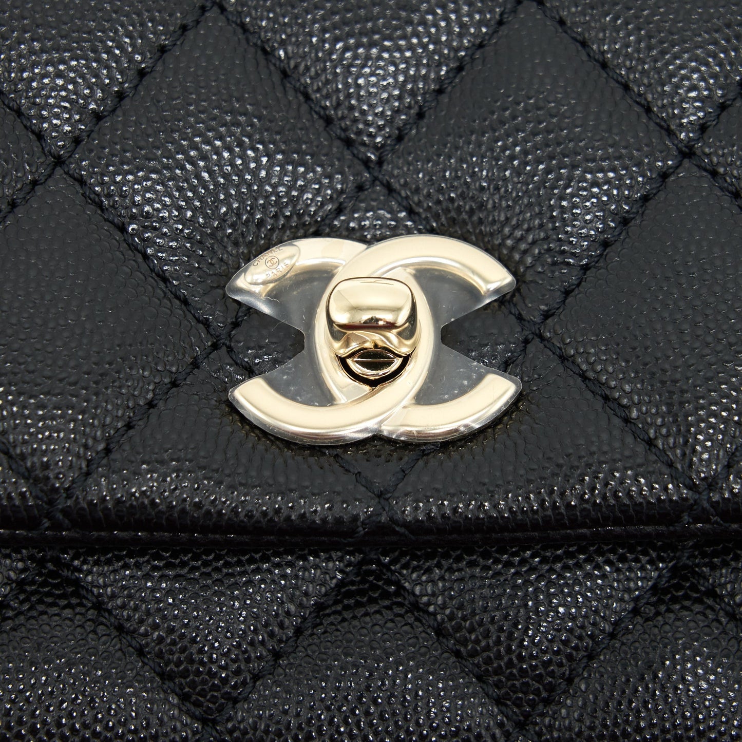 Chanel mini coco handle 20cm Caviar black with L