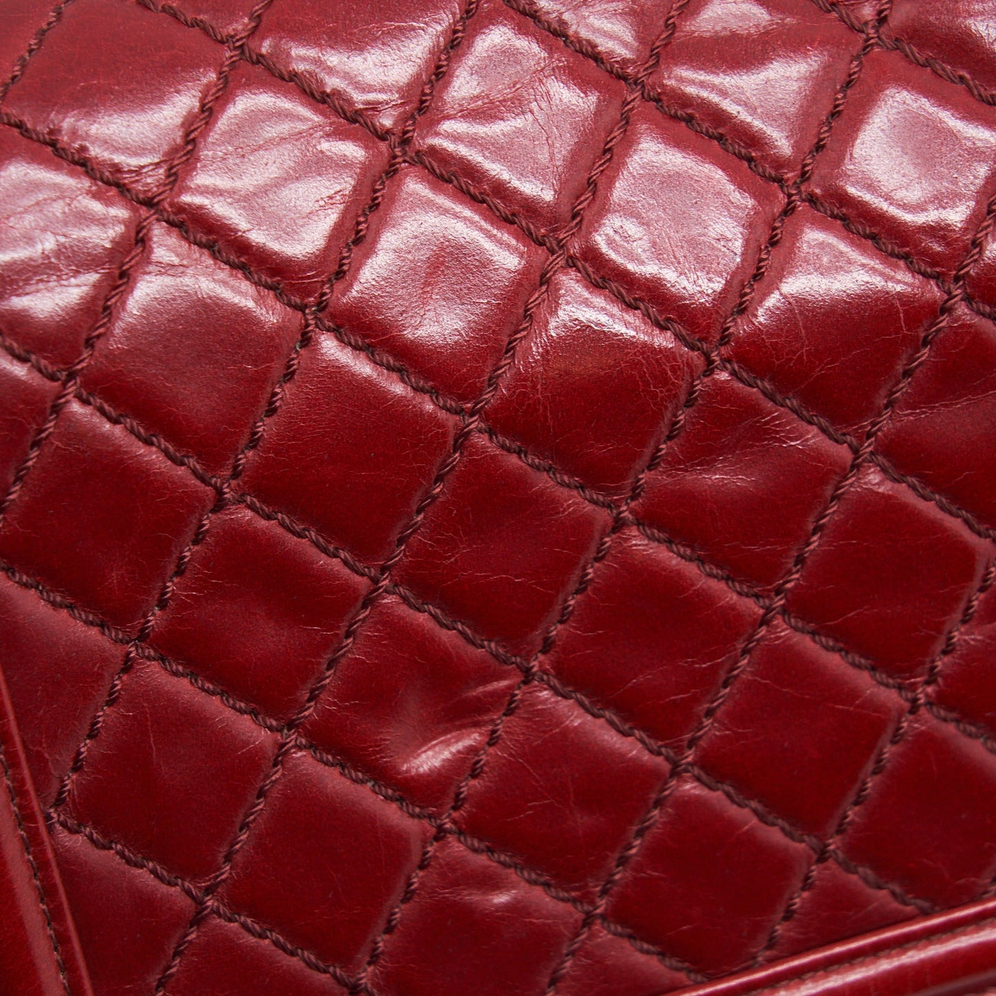 Chanel Medium Boy Bag Aged Calfskin Red With Ruthenium