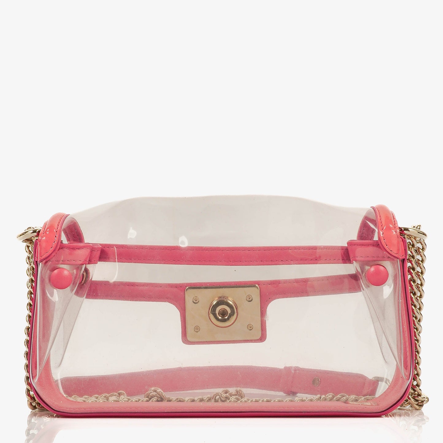 Chanel Small CC Chain Pink Vinyl And Transparent Shoulder Bag