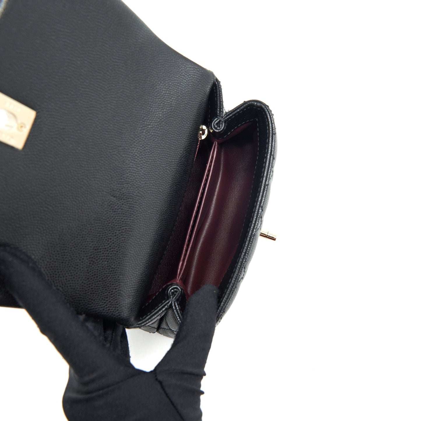 Chanel mini coco handle 20cm Caviar black with L