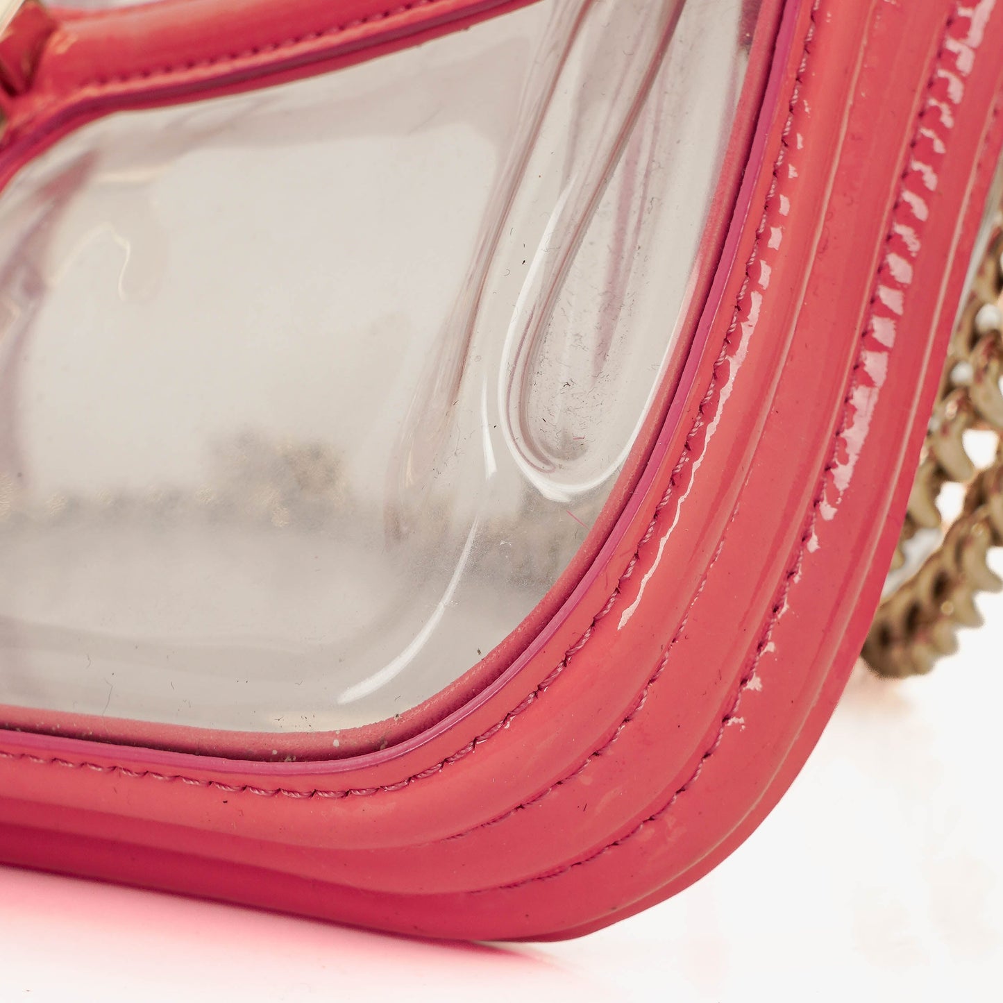 Chanel Small CC Chain Pink Vinyl And Transparent Shoulder Bag