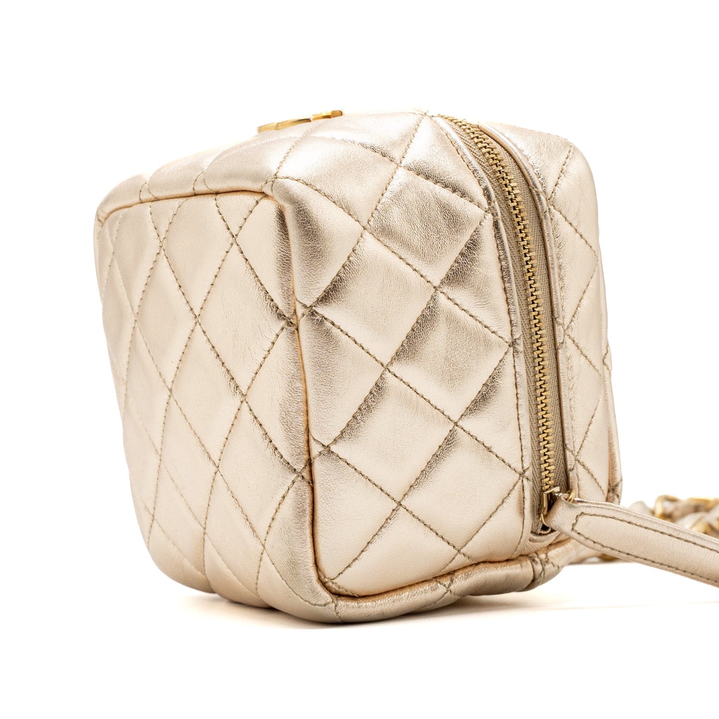 Chanel 22s Dice Purse With Chain Lambskin Gold Brushed
