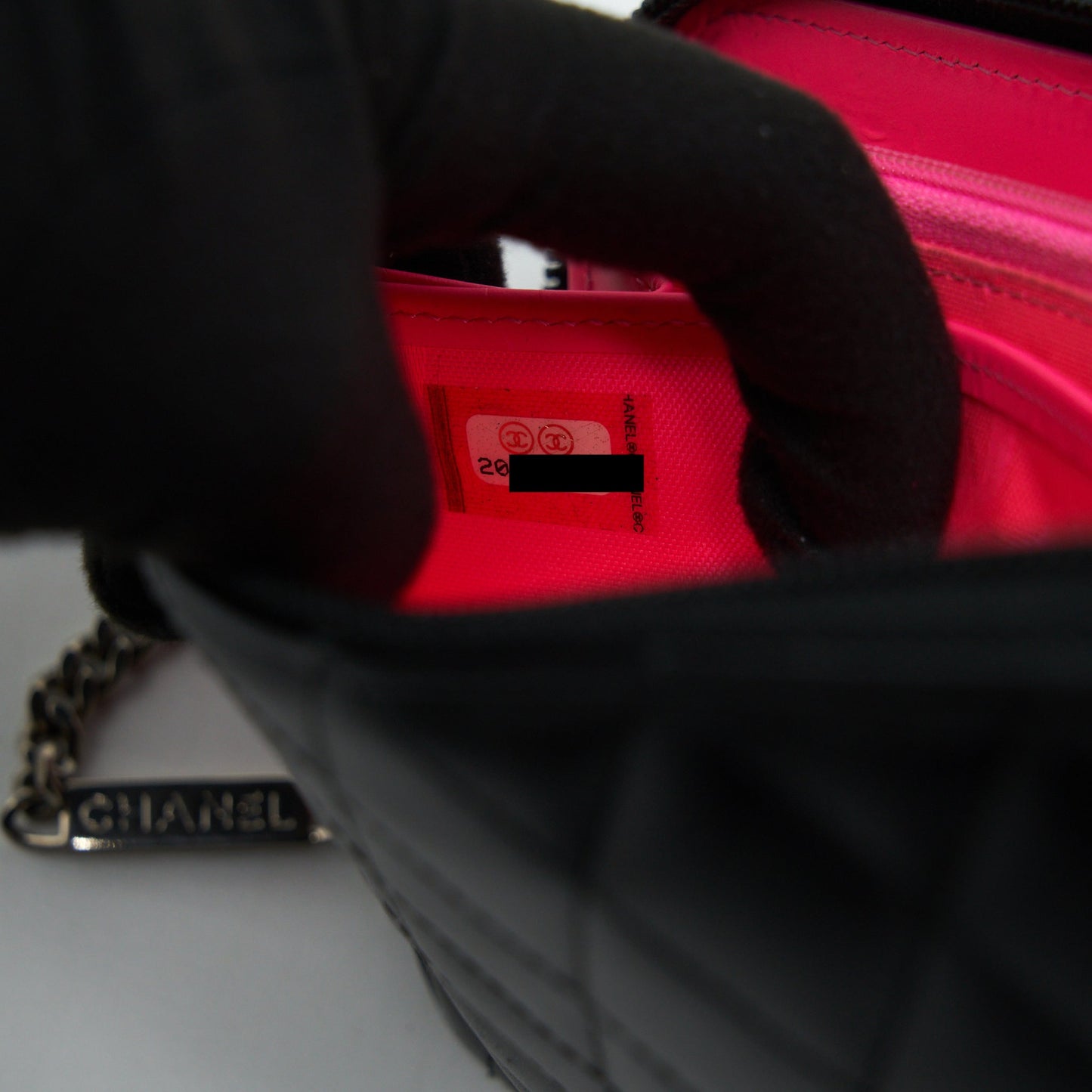 Chanel Cambon Long Zipper Wallet Calfskin Black/Pink
