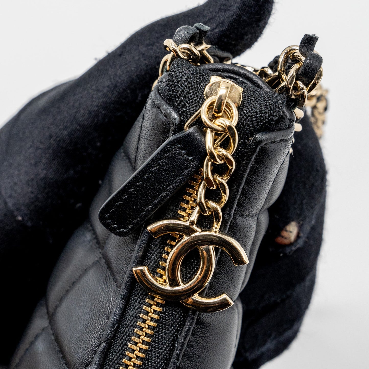 Chanel Small Moon Hobo Bag Lambskin Black L (microchip)