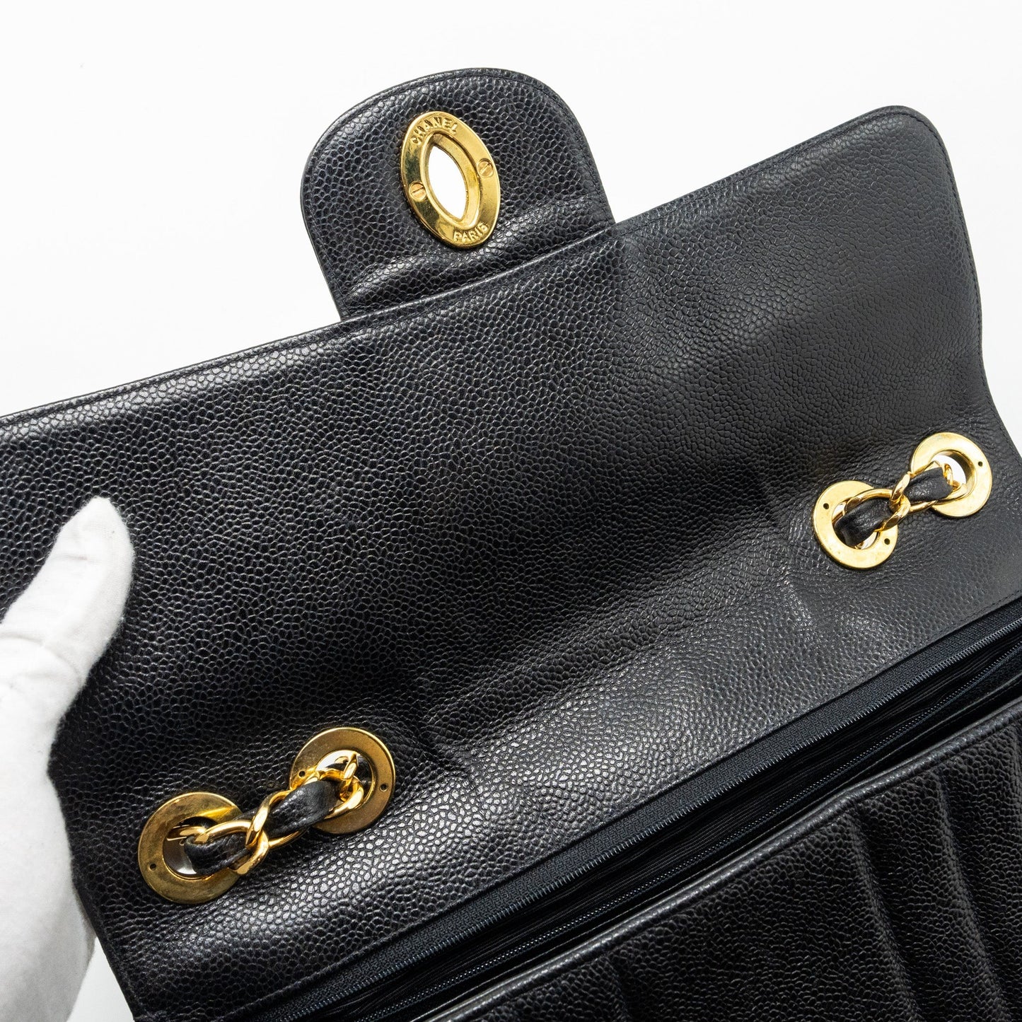 Chanel  Vertical Jumbo Flap Bag Caviar Black