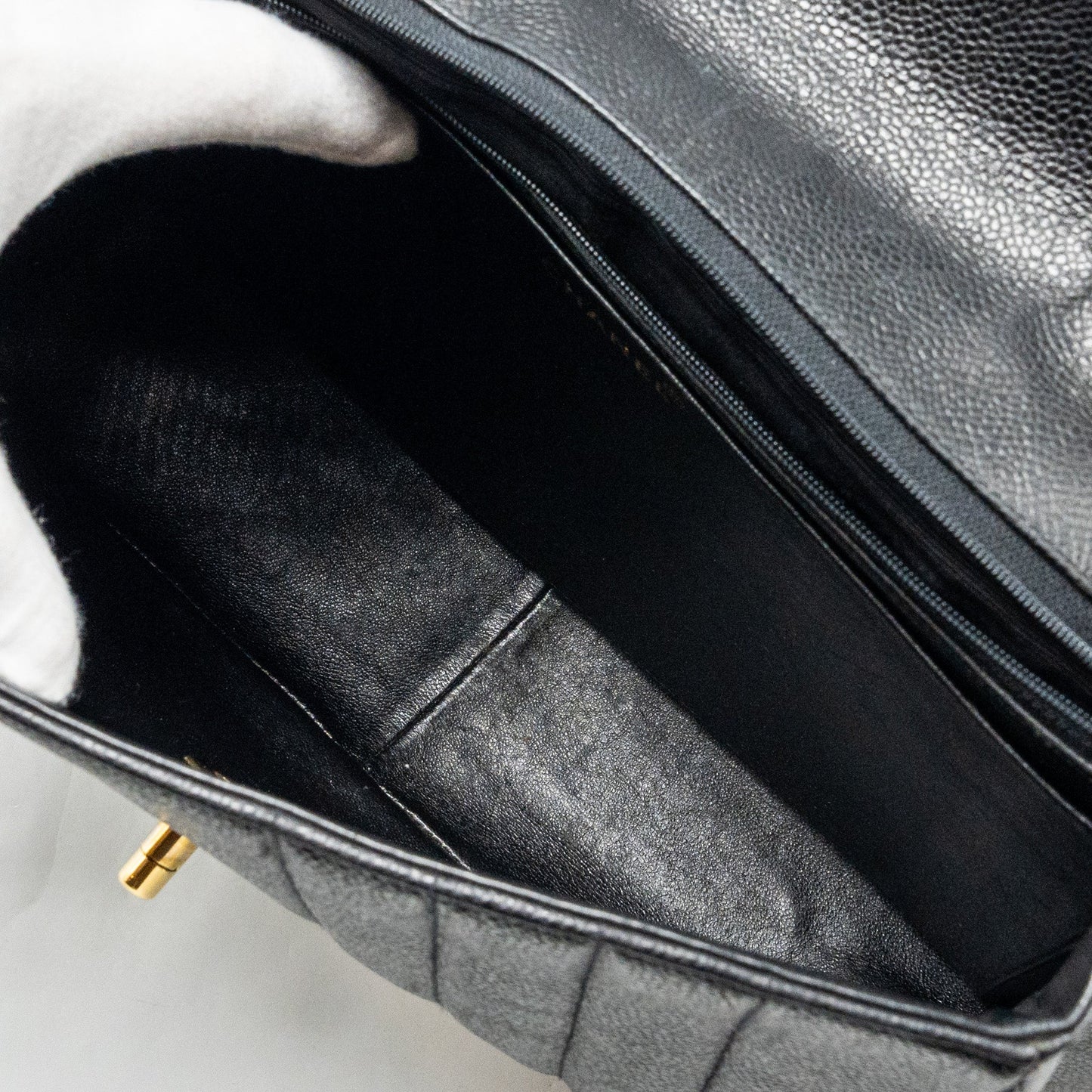 Chanel  Vertical Jumbo Flap Bag Caviar Black