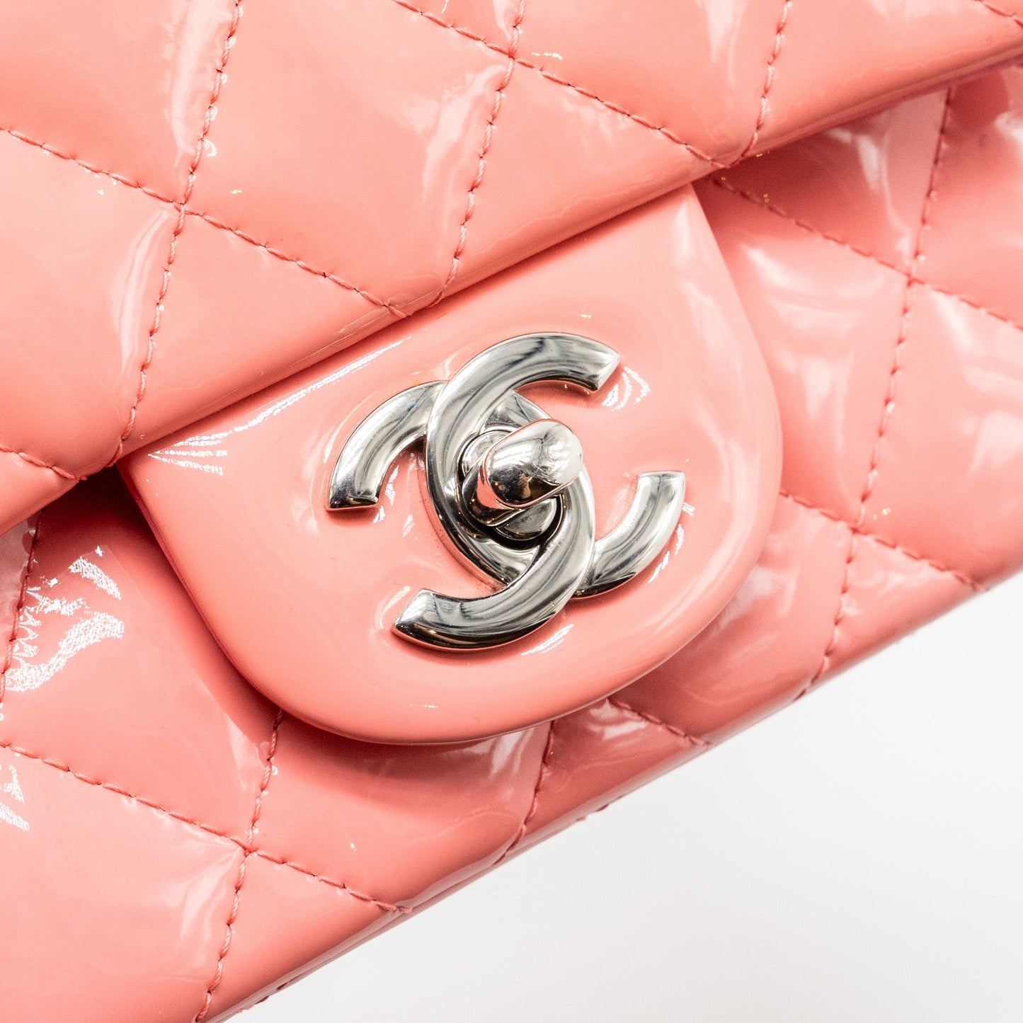 Chanel Mini Square Flap Bag Patent Pink
