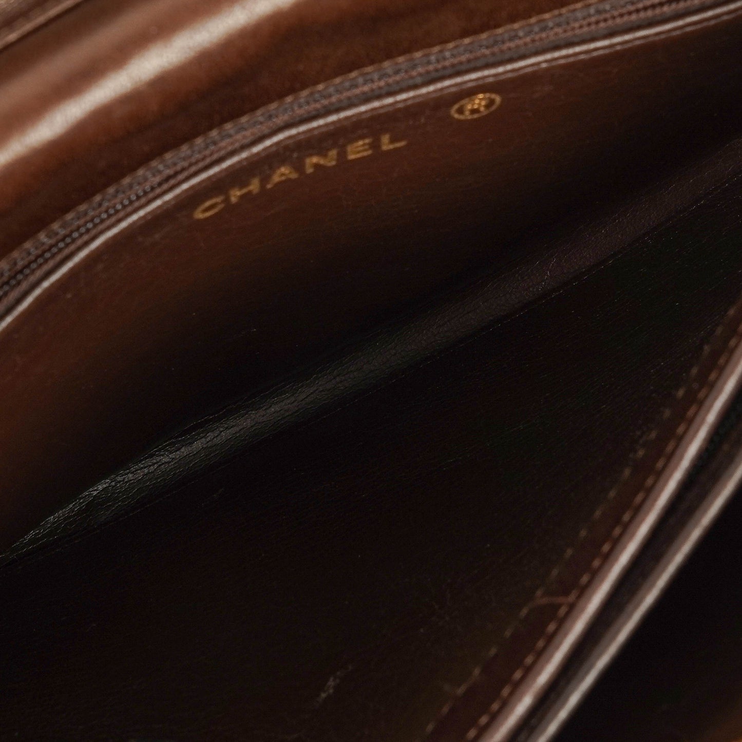 Chanel Half-Moon Flap Bag Brown Quilted Lambskin 24K Gold-Plated Hardware