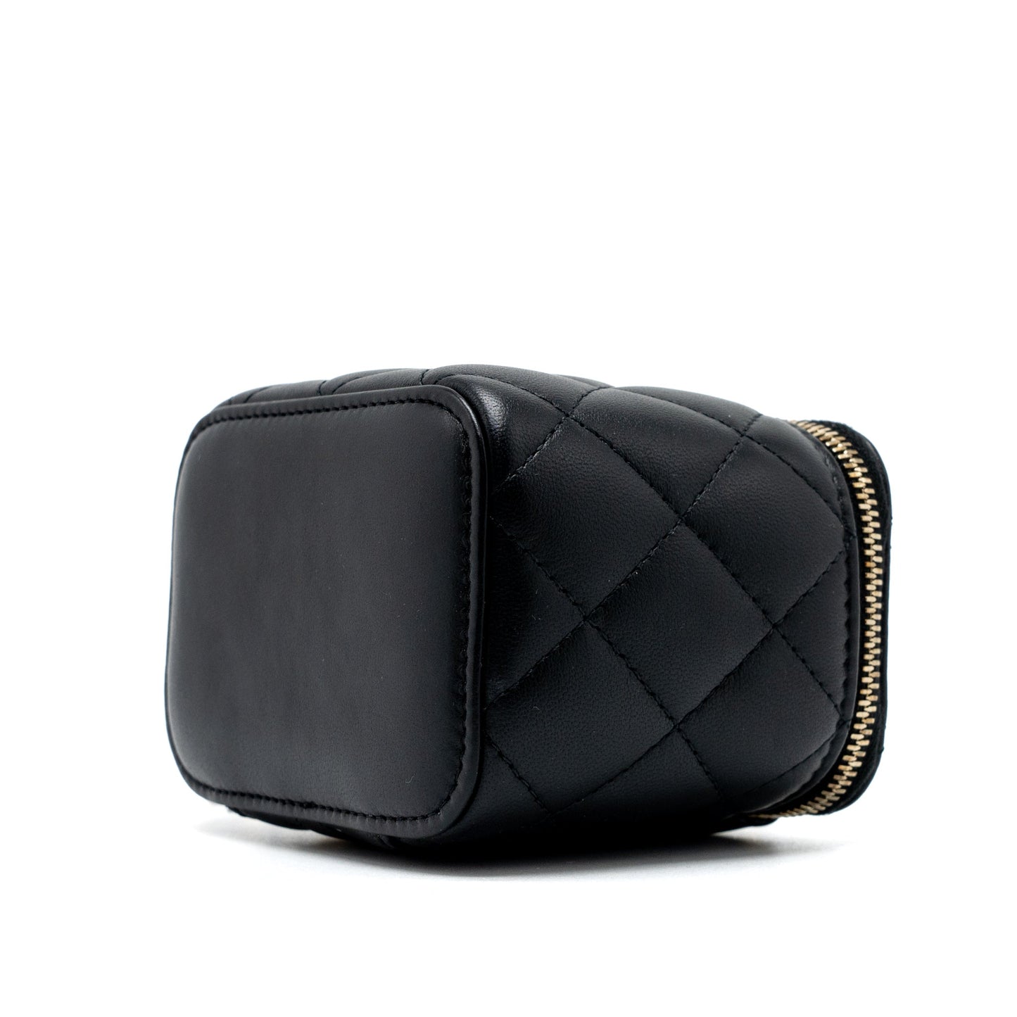Chanel Pearl Crush Mini Vanity Case Lambskin Black