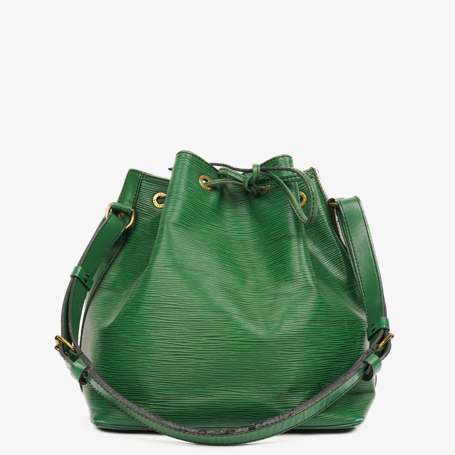 Authentic Louis Vuitton Petit Noe Green EPI Leather Shoulder Bag