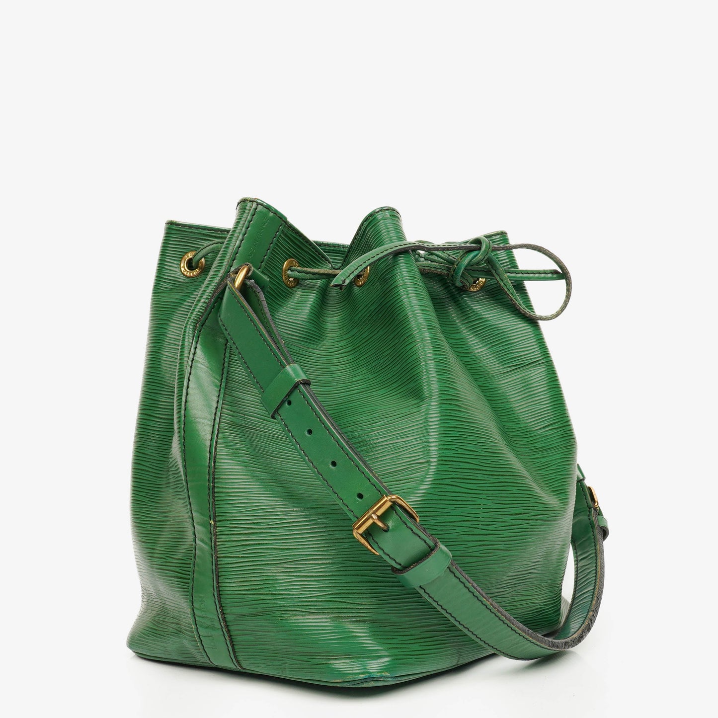 Authentic Louis Vuitton Petit Noe Green EPI Leather Shoulder Bag
