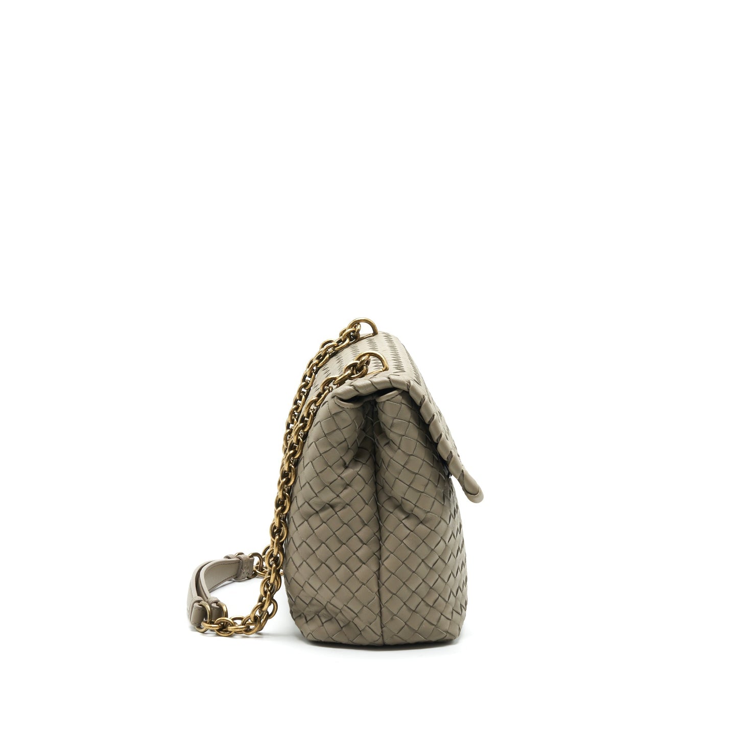 Bottega Veneta Large Olympia Purse Grey