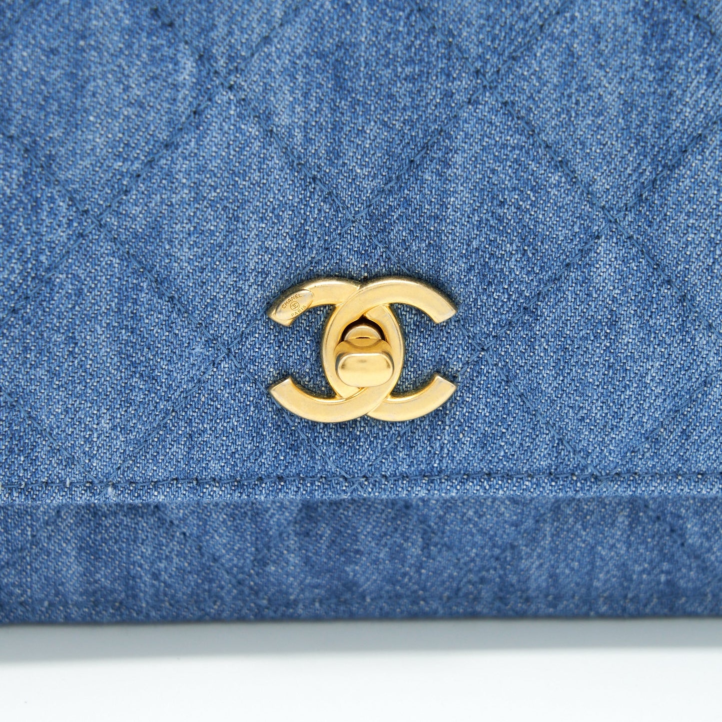 Chanel Pearl Crush Wallet On Chain Denim Blue